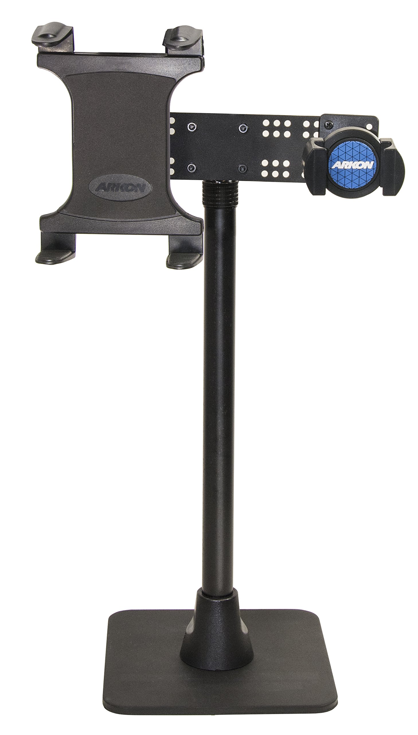 ARKON TW Broadcaster Dual Tablet and Phone Stand - 29 Inch Adjustable Countertop/Desk Mount for Live Streaming, Video Calls & Content Creation - Perfect for YouTube, TikTok & Podcasting