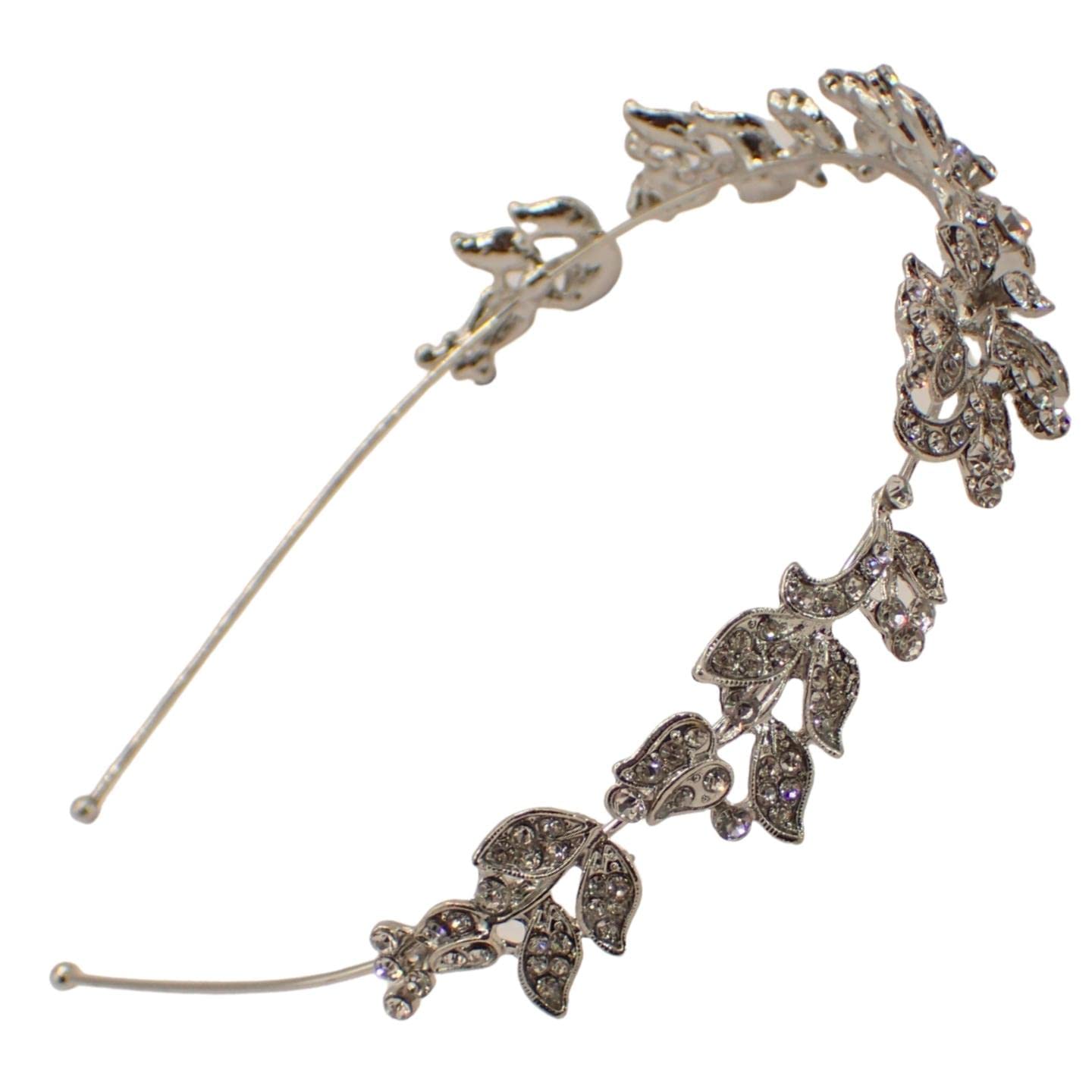 Topkids Bridal Headband for Wedding - Floral Crystal Tiara Crown for Bride, Flower Girl, Bridesmaid & Prom | Elegant Alice Band Headpiece for Women & Girls | Perfect for Weddings, Parties & Special Occasions