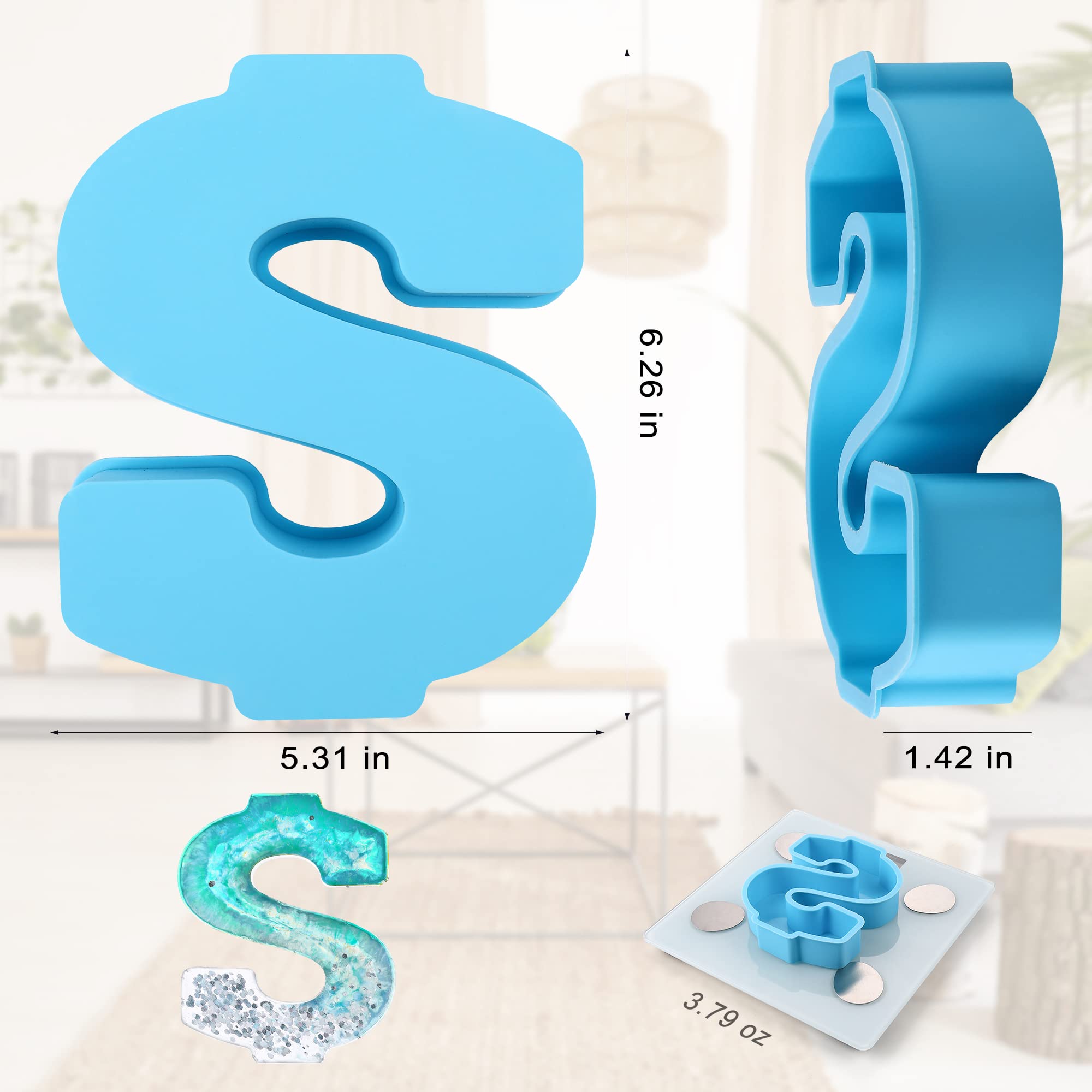 6 Inch 3D Silicone Letter Resin Molds - Large Capital Alphabet Molds for DIY Resin Casting | Perfect for Party Decorations, Home Decor, Wedding Signs & Craft Projects