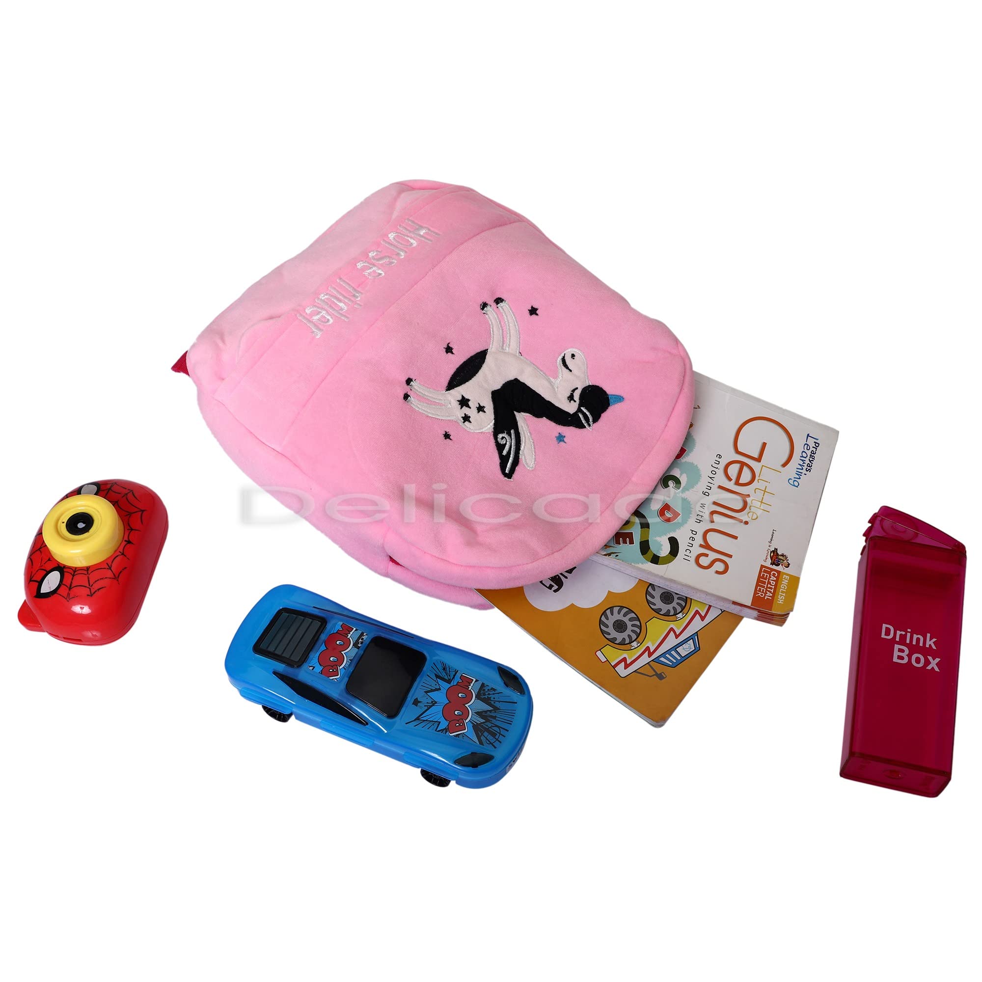 Cute Plush Cartoon Mini Backpack for Toddlers 1-5 Years - Small Kids School Bag, Nursery Daycare Bag, Travel & Picnic Backpack for Baby Boys & Girls (Horse Design) - Perfect for Preschool, Day Trips & Outdoor Adventures