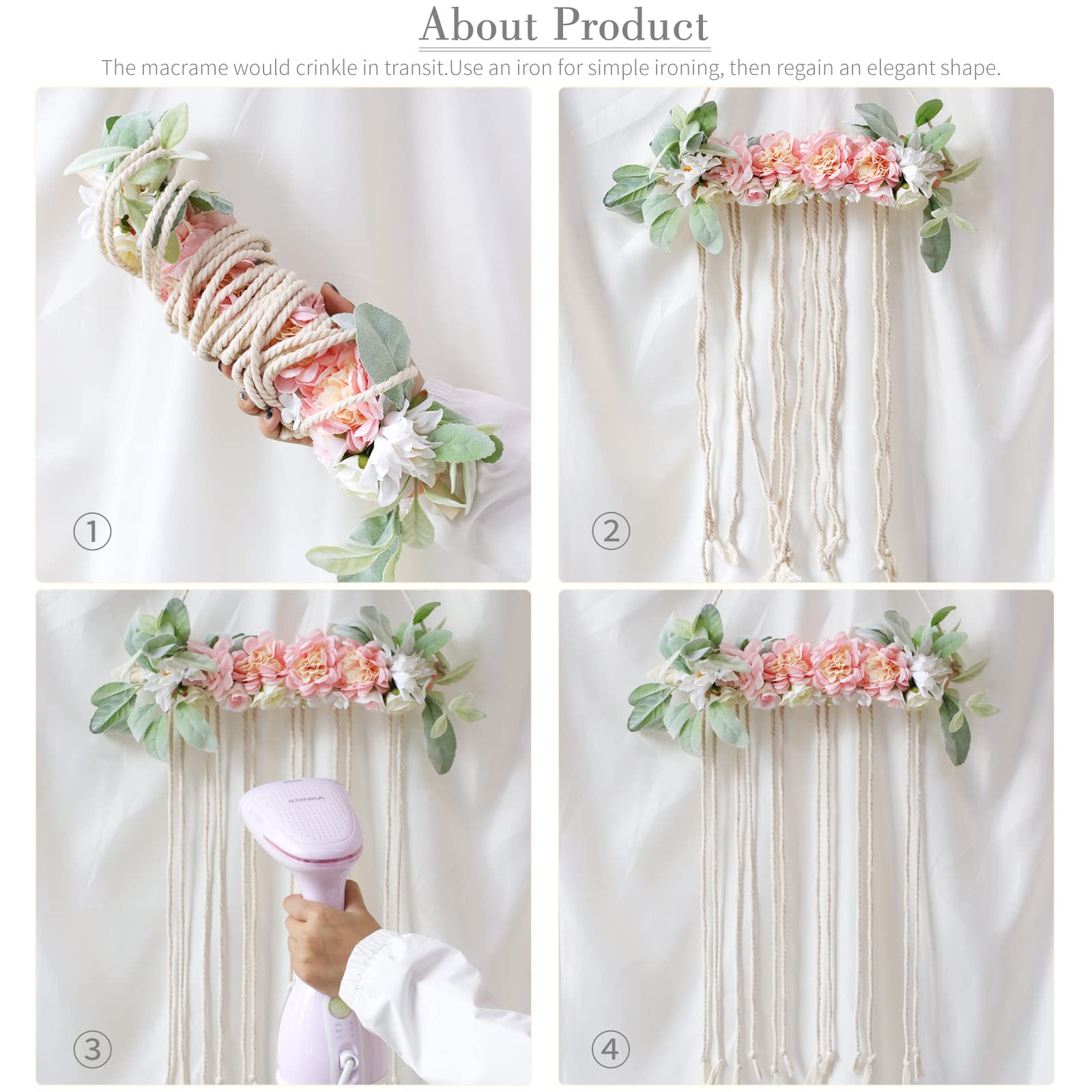 POVETIRE Bow Holder for Girls Hair Bows - Wall Mounted Hair Accessory Organizer for Baby Headbands, Clips & Ribbons - Nursery Room Decor (Flower Design) - Perfect for Bedroom, Playroom & Baby Shower Gifts
