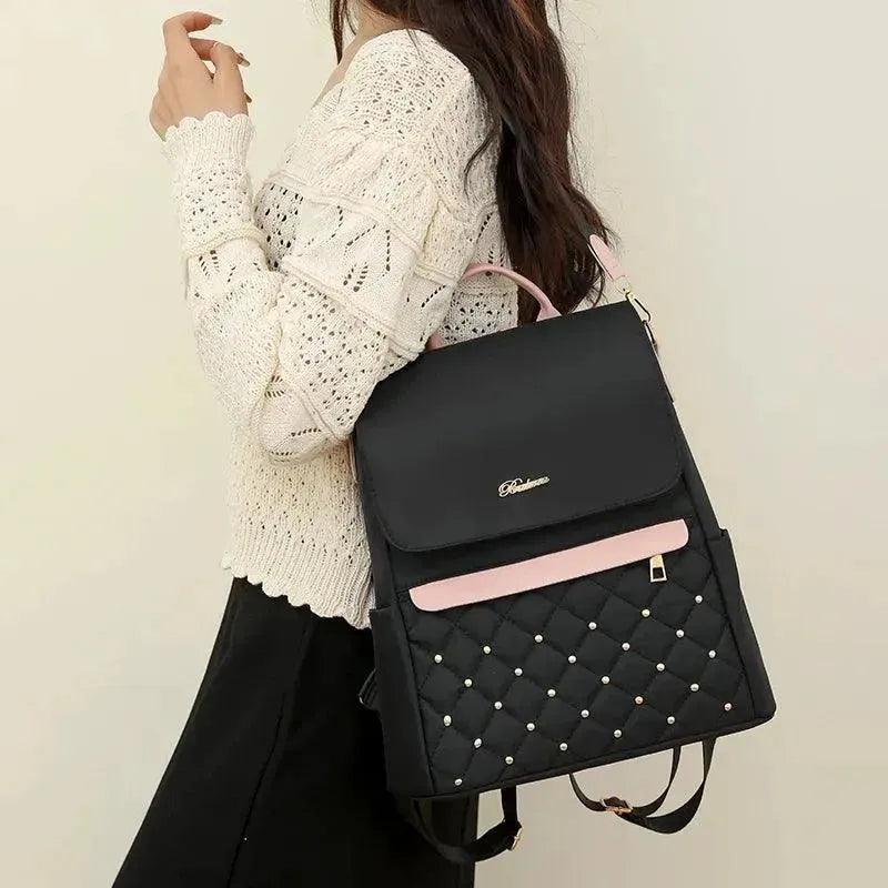 Vintage Soft Leather Women's Shoulder Backpack - Stylish & Durable Handbag for Work, Travel & Daily Use