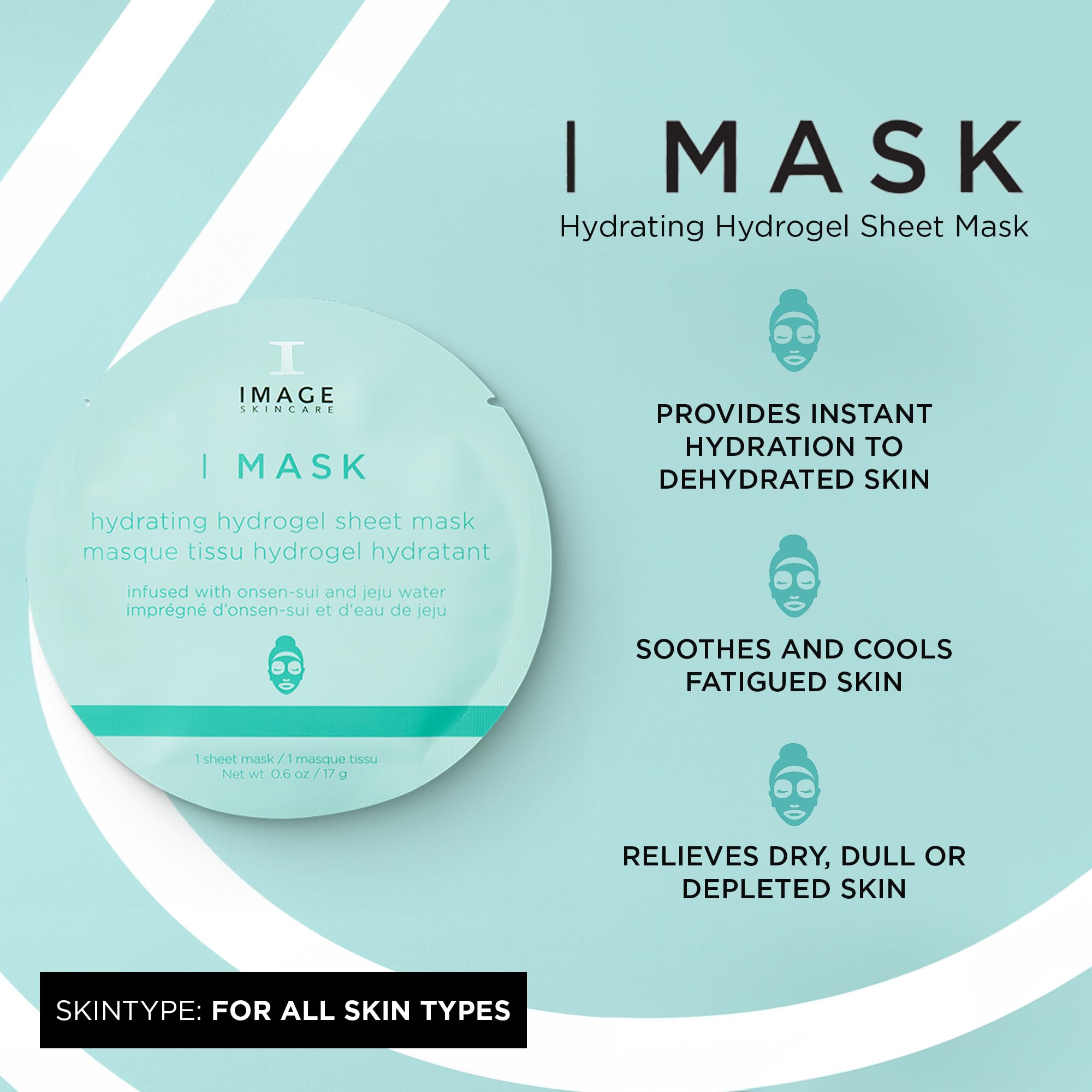 IMAGE Skincare Hydrating Hydrogel Sheet Mask with Hyaluronic Acid - Refreshing, Soothing Facial Treatment for Dry Skin | At-Home Spa & Self-Care Routine