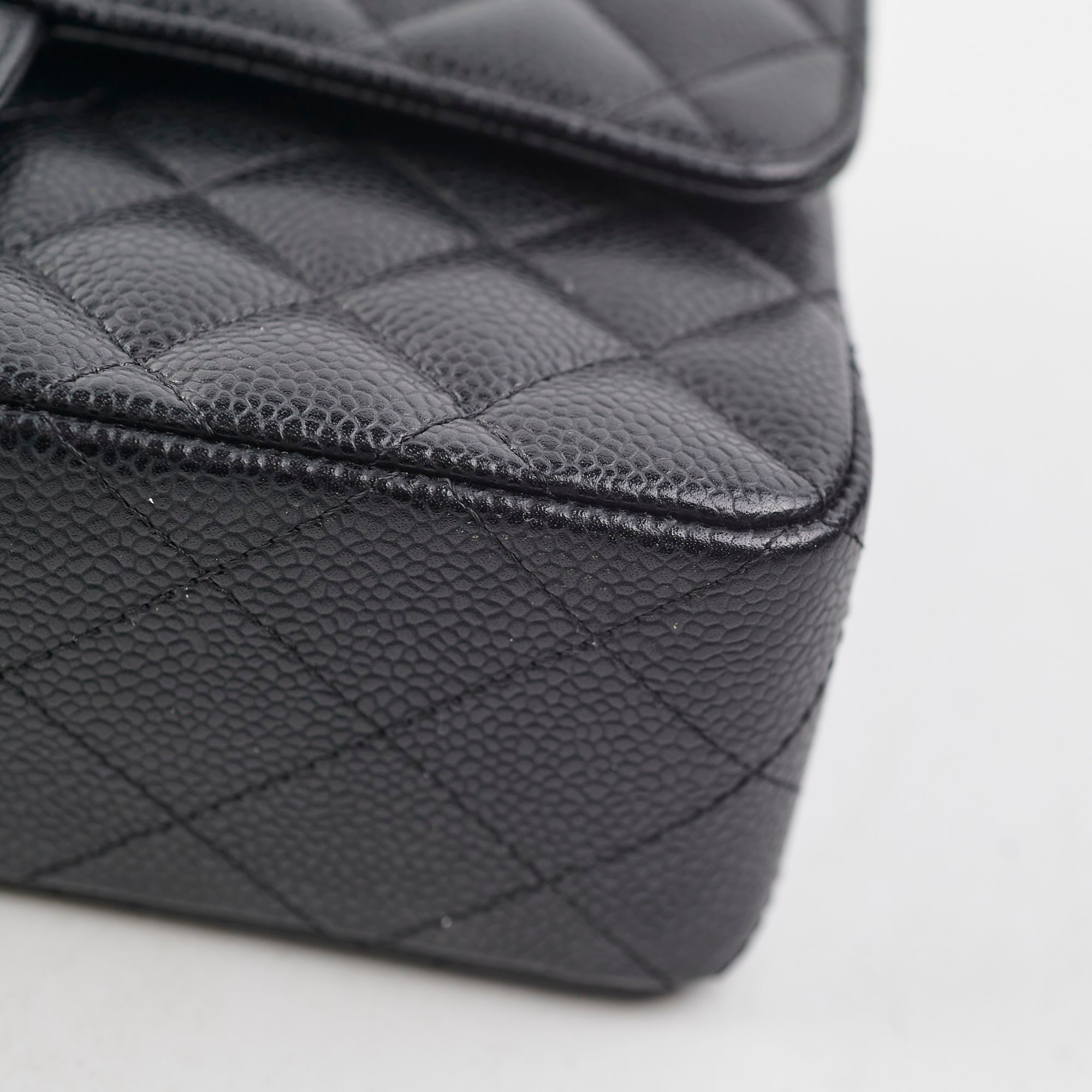 Chanel Small Caviar Leather Double Classic Flap Bag Black 12 Series - Luxury Crossbody Purse for Women, Perfect for Date Night & Special Occasions