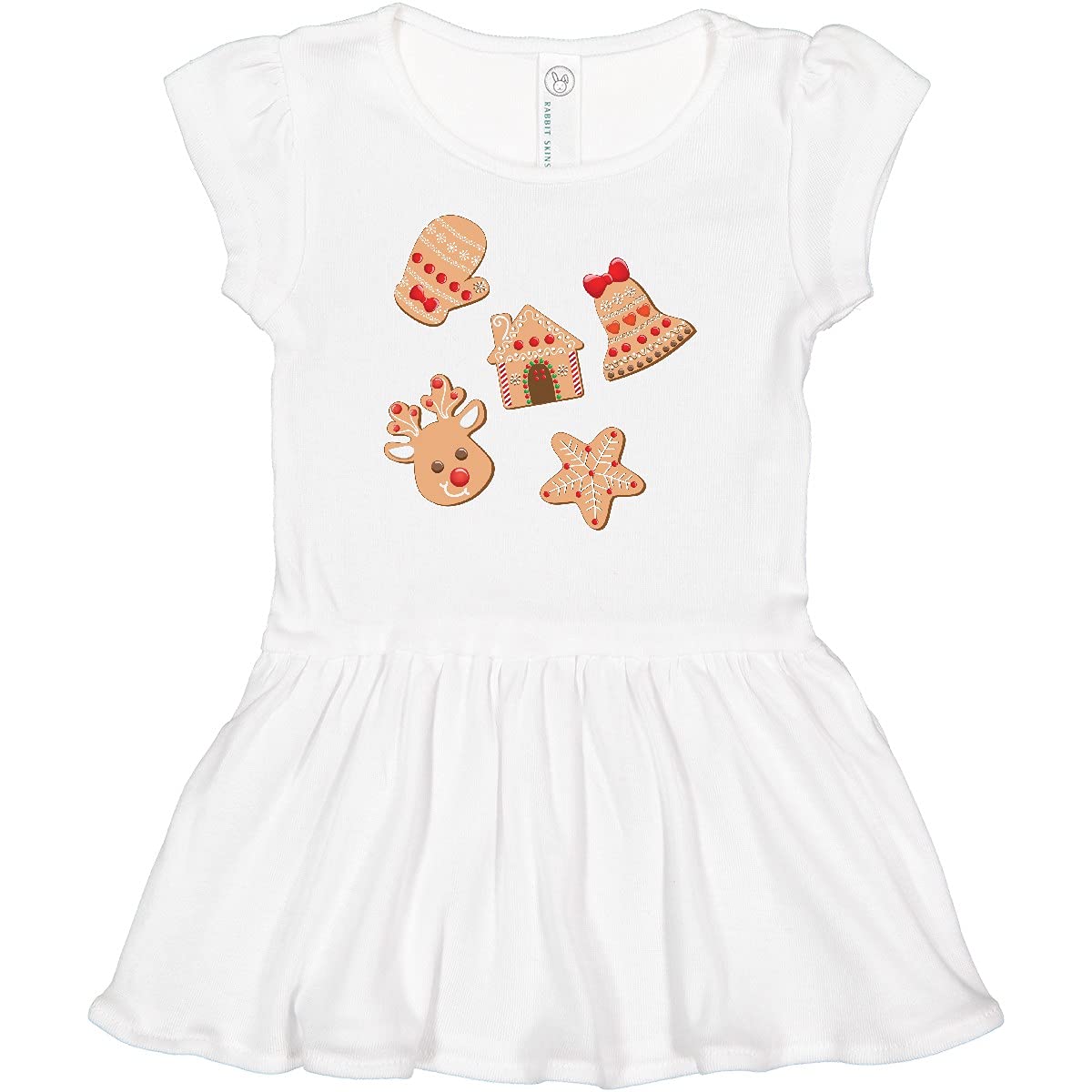 Inktastic Christmas Gingerbread Cookies Baby Girl Dress - Adorable Holiday Outfit for Infants, Christmas Party, Family Photos & Festive Celebrations