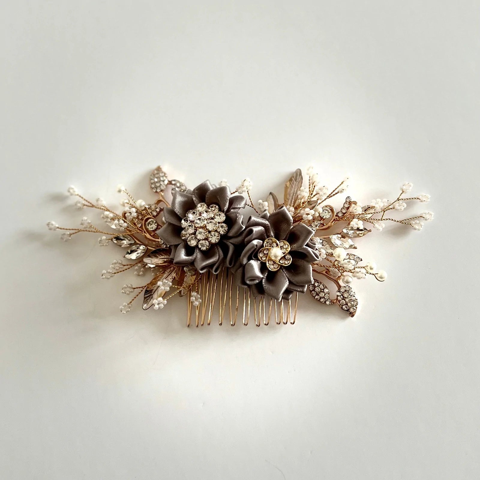 Elegant Bridal Floral Hair Comb - Wedding Hair Accessory with Flowers in All Colors (TT323) - Perfect for Brides, Bridesmaids, and Special Occasions