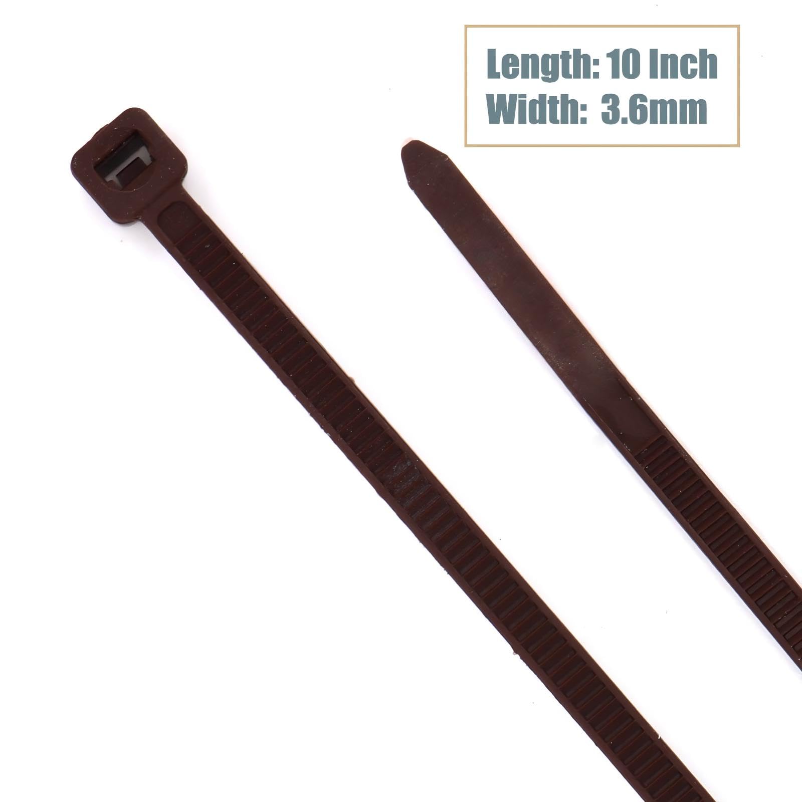 10 Inch Wide Heavy Duty Brown Wooden Zip Ties - 150 Pack Durable Cable Ties for Outdoor, Garden, Office & Kitchen Organization (Perfect for Bundling Wires, Securing Plants & Home Improvement Projects)