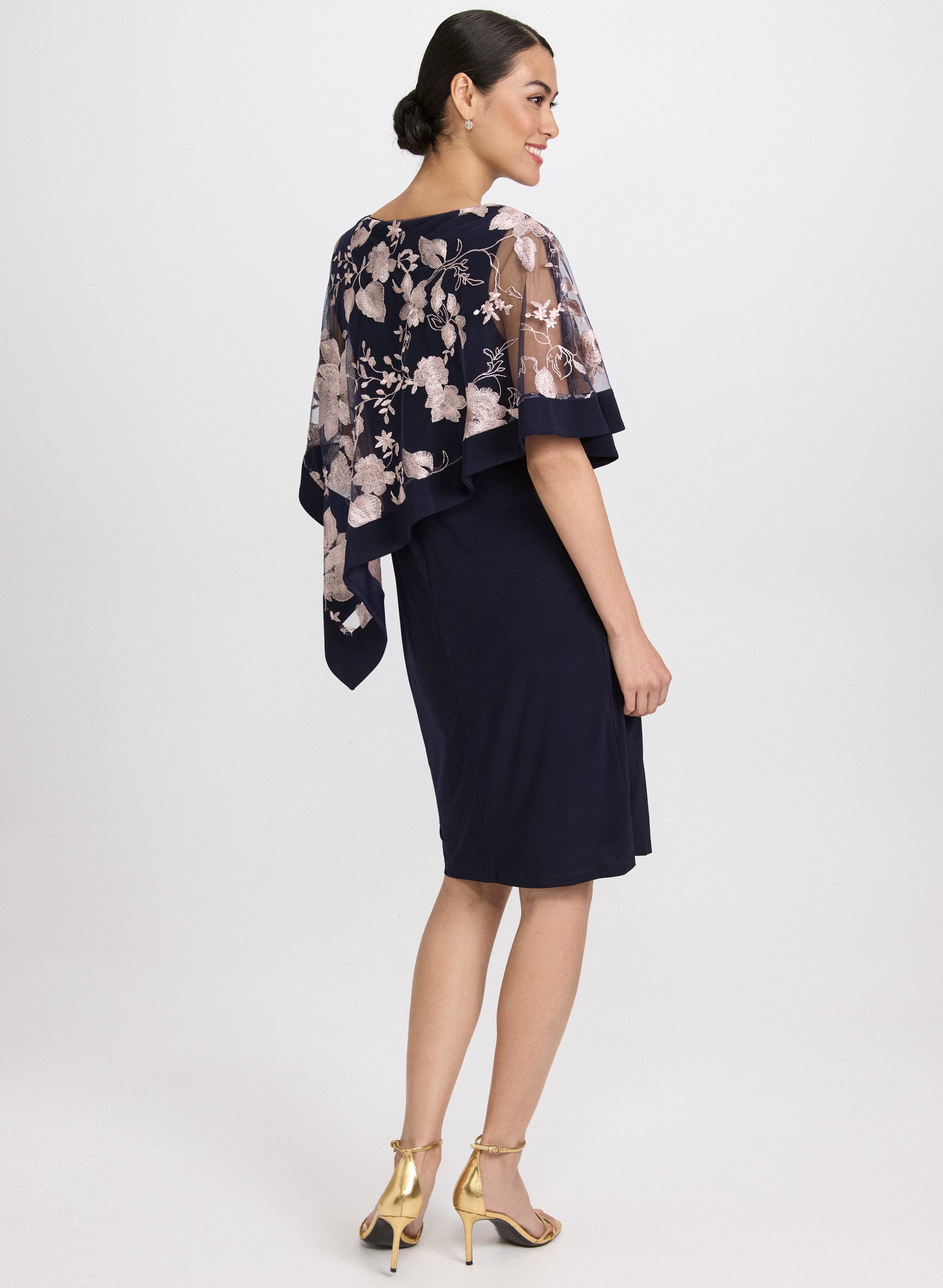 Stylish Embroidered Poncho & Jersey Dress for Women - Boho Chic Fashion for Casual Outings & Beach Cover-Ups