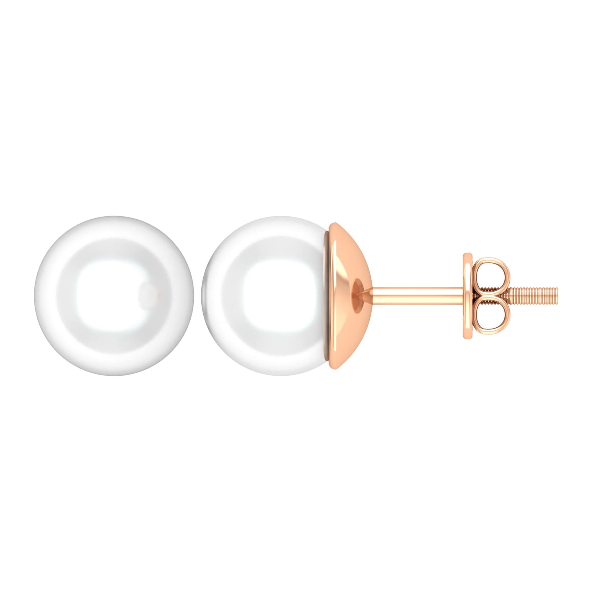 14K Solid Gold Freshwater Pearl Earrings for Women – Elegant Stud & Solitaire June Birthstone Jewelry – Perfect for Weddings, Parties & Gifts