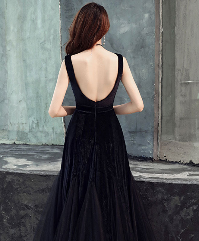 Elegant Black Tulle Prom Dress with Velvet Accents - Formal Evening Gown for Homecoming, Quinceañera & Special Occasions
