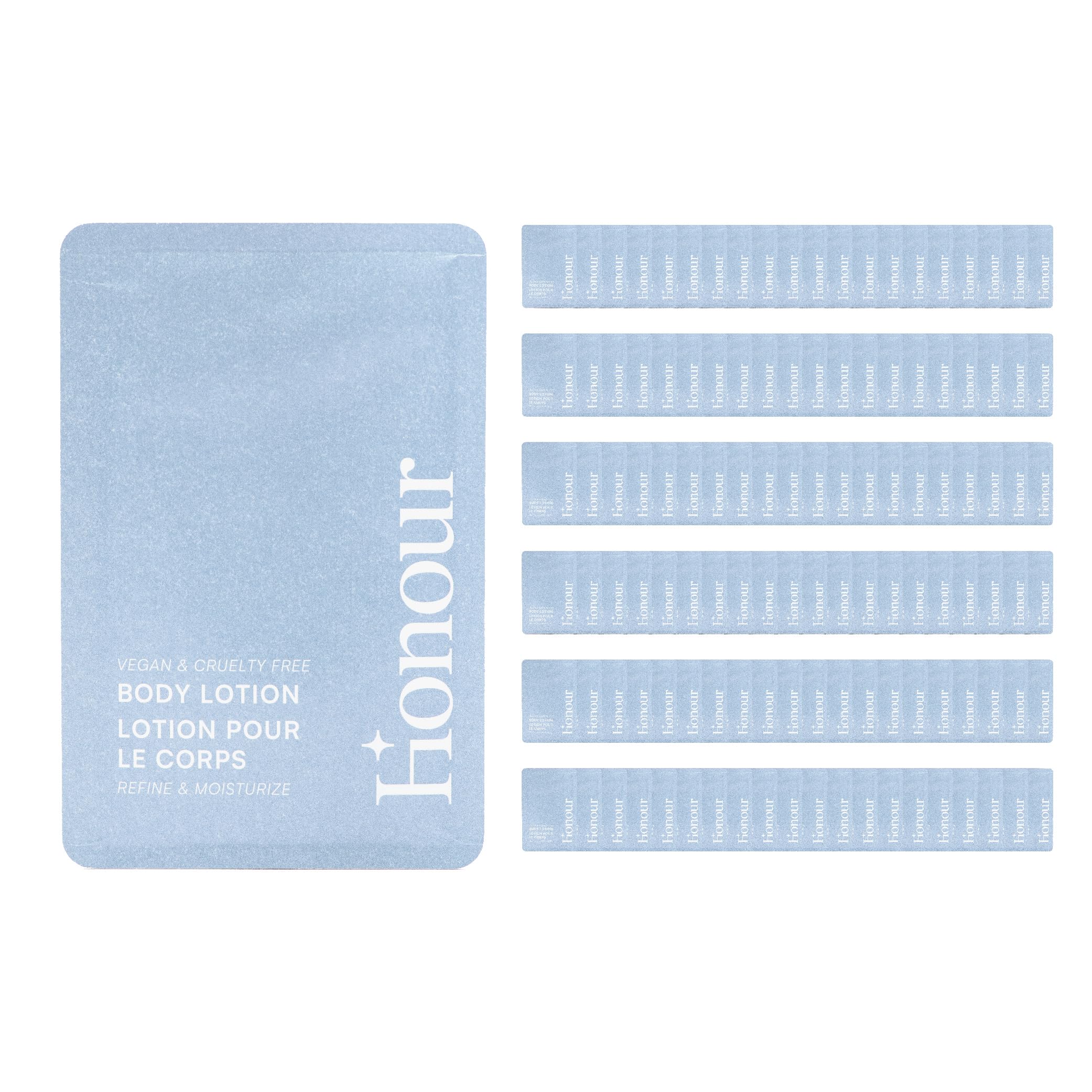 Honour Papersnap Body Lotion - Vegan & Cruelty-Free Travel Size (150 Single-Use Packs) | Perfect for On-The-Go Hydration, Gym, Travel & Office Use