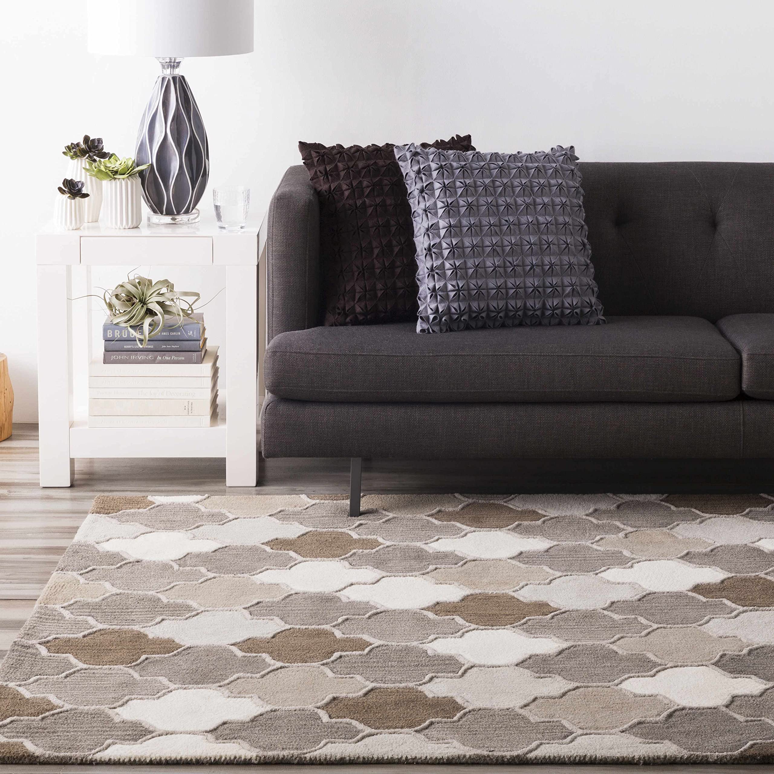 Premium Hauteloom Paron Wool Area Rug - Transitional Brown & Gray - 3'3