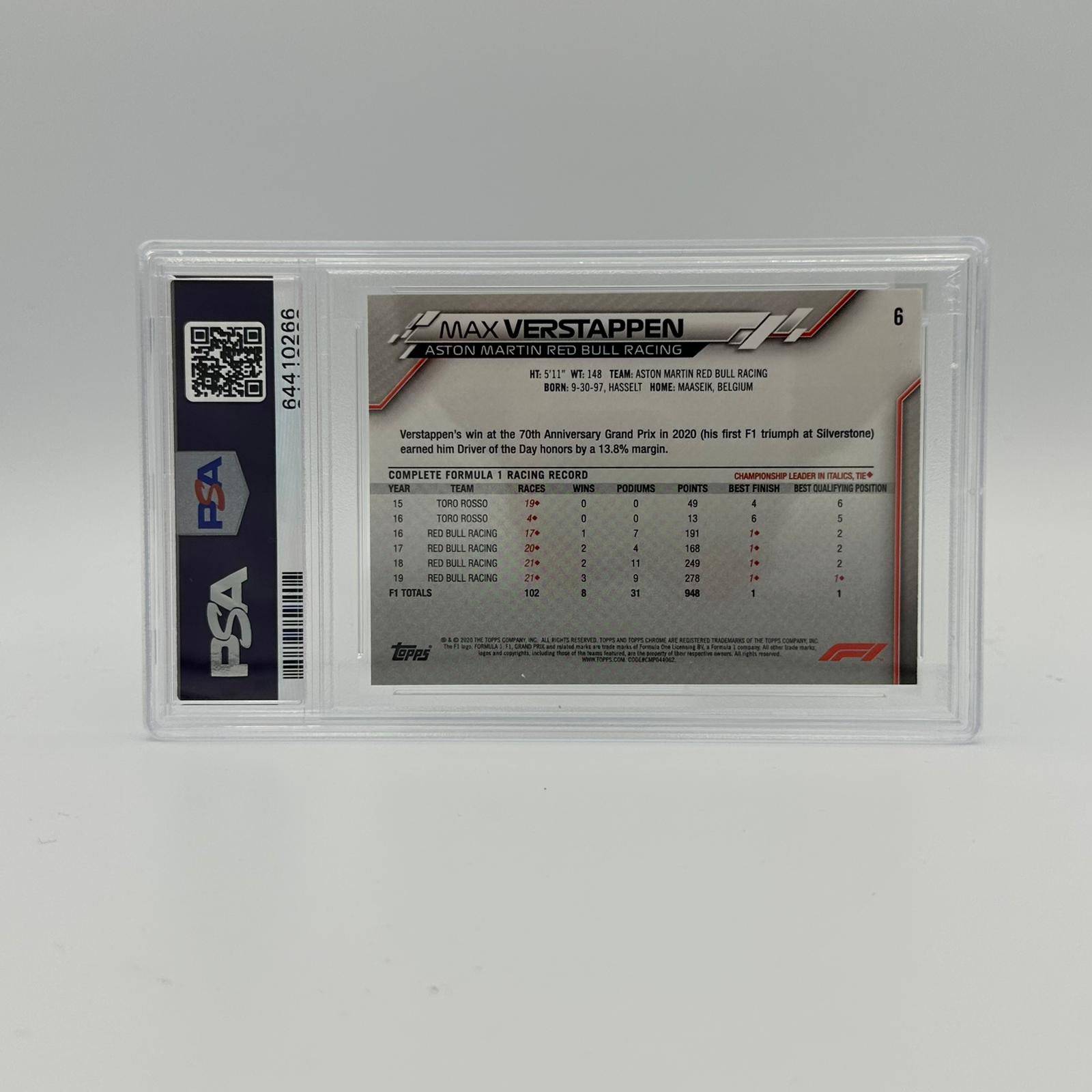 PSA 9 Graded Max Verstappen SP Image Variation #6 - Rare Trading Card for Collectors & F1 Racing Fans - Perfect for Display, Investment & Sports Memorabilia Collections