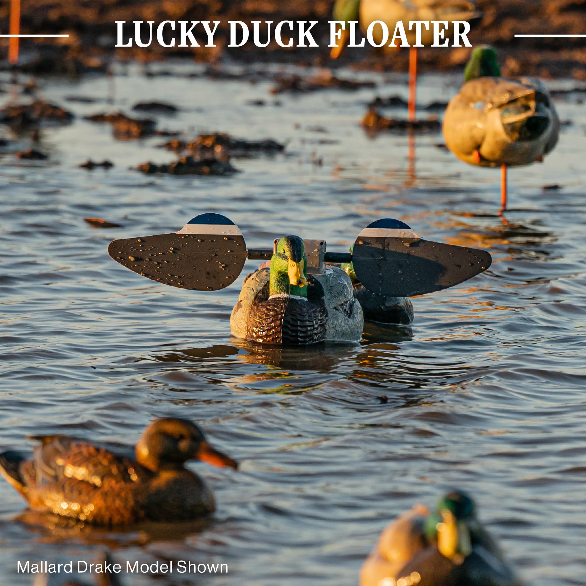 Lucky Duck Water Motion Duck Hunting Decoys - Realistic HD Floater Decoys for Waterfowl Hunting | Perfect for Ponds, Lakes & Marsh Hunting