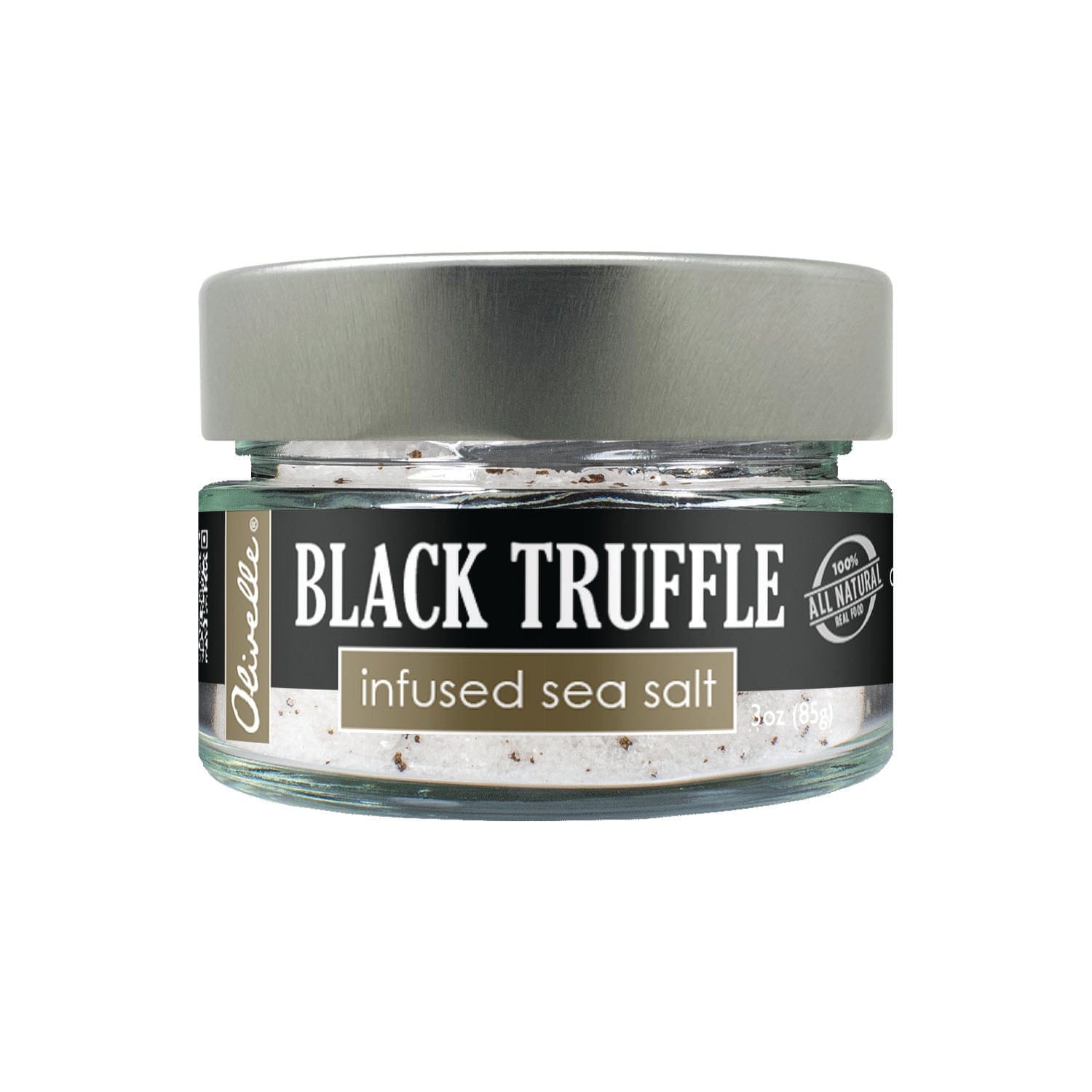 Olivelle Black Truffle Sea Salt 3oz - Gourmet Seasoning for Pasta, Steak & Popcorn - Premium Cooking & Gift Idea
