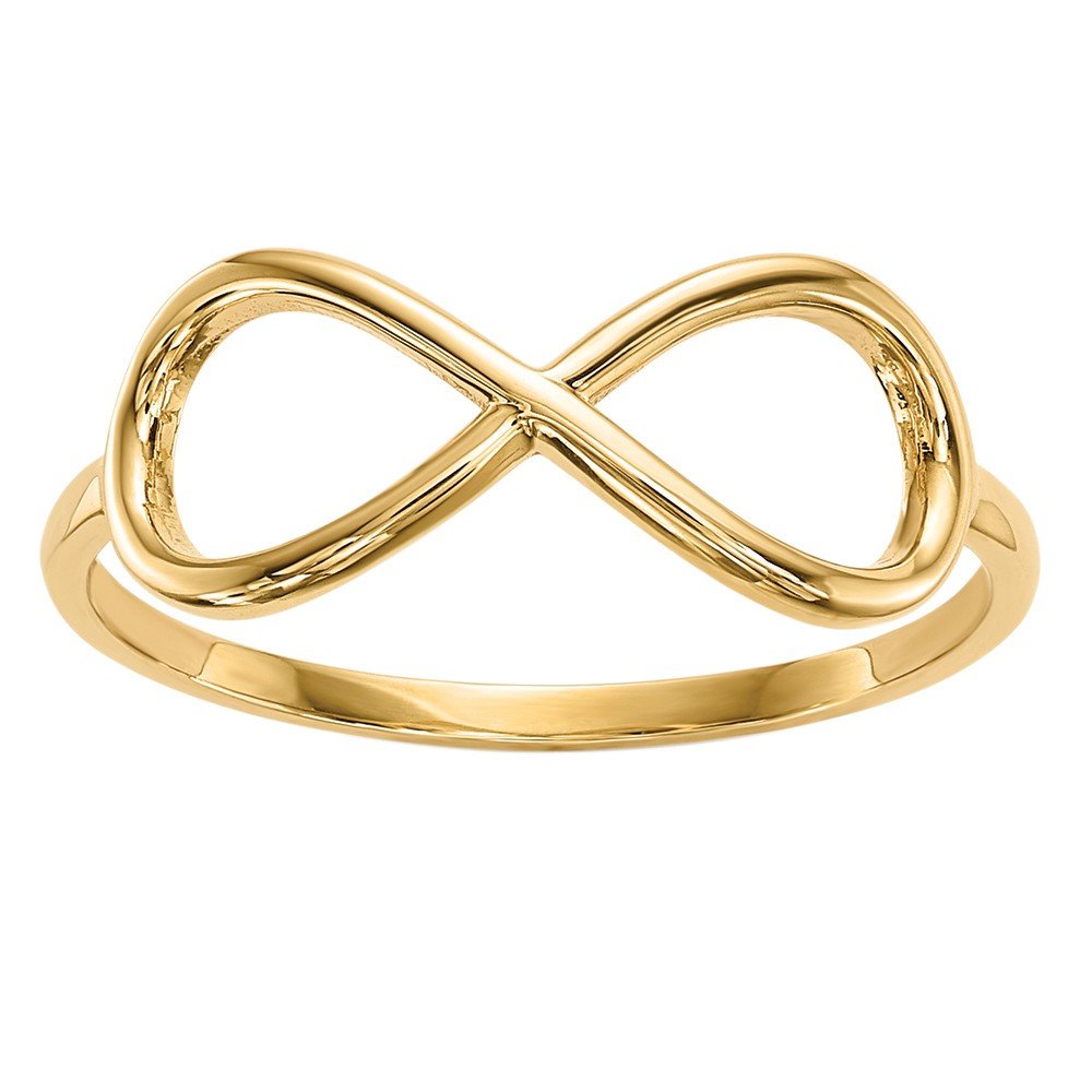 14K Gold Polished Infinity Ring for Women - Dainty Stackable Minimalist Ring - Perfect for Anniversary, Wedding, or Everyday Jewelry Gift