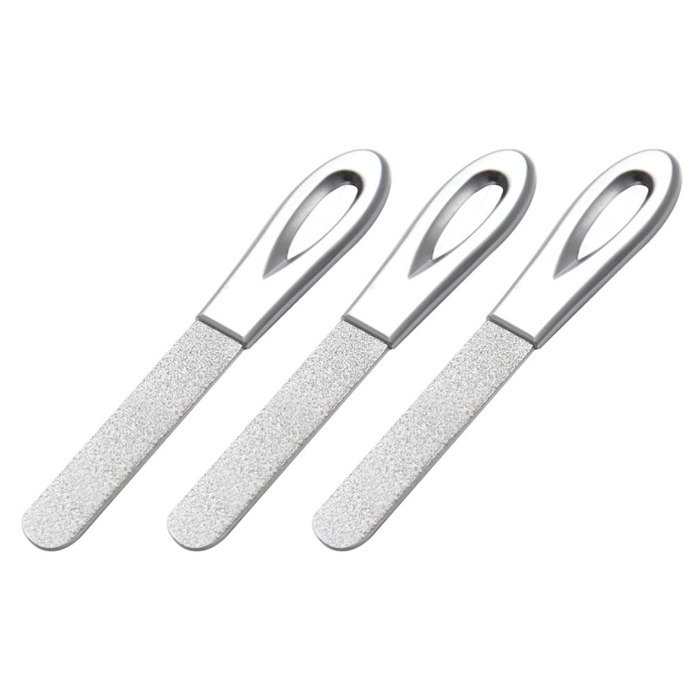 3-Piece Professional Nail File Set - Metal Manicure Tools with Nail Buffer, Polisher & Cuticle File - Durable Zinc Alloy Hand & Foot Care Kit for Salon & Home Use - Perfect for Manicures, Pedicures & Nail Art