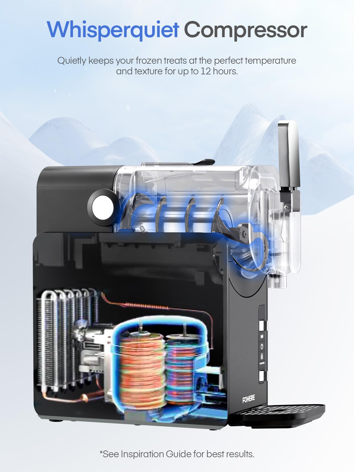 Professional Frozen Drink Maker with Quickfreeze Technology - 5 Preset Programs for Margaritas, Slushies & Frappés | Commercial & Home Use for Parties, Cafés & Restaurants | Black