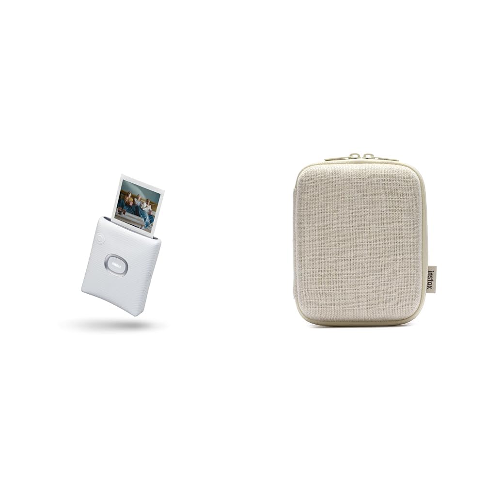 Fujifilm Instax SQUARE Link Smartphone Printer & Woven Ivory Case - Print Photos Instantly from Phone, Perfect for Travel, Parties & Memory Keeping