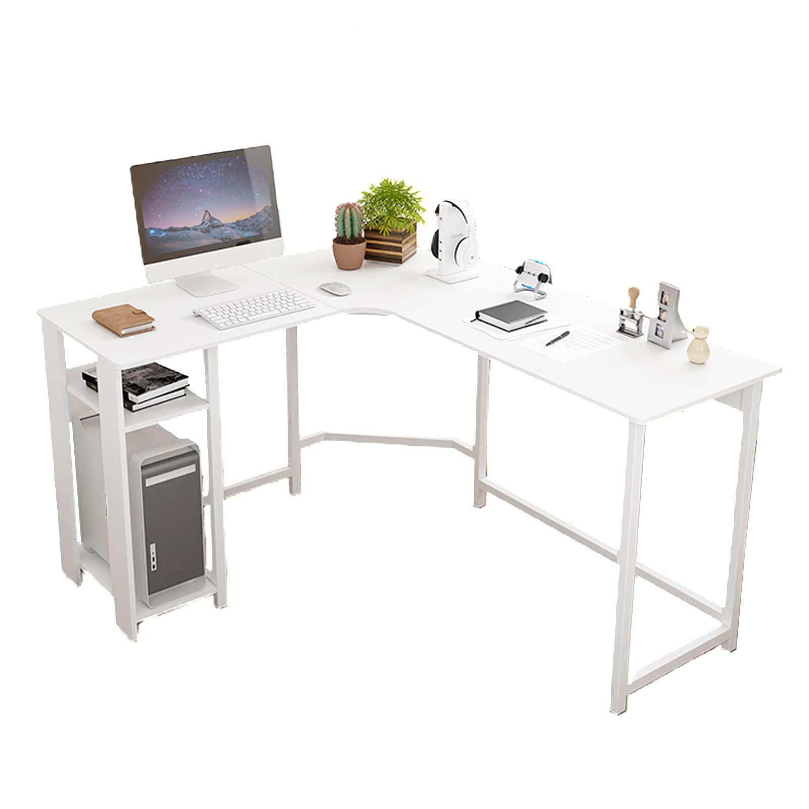 L Shaped Desk Corner Computer Workstation - Sturdy Home Office & Gaming Desk with Multi-Usage Design | Perfect for Small Spaces, Remote Work & PC Gaming Setup