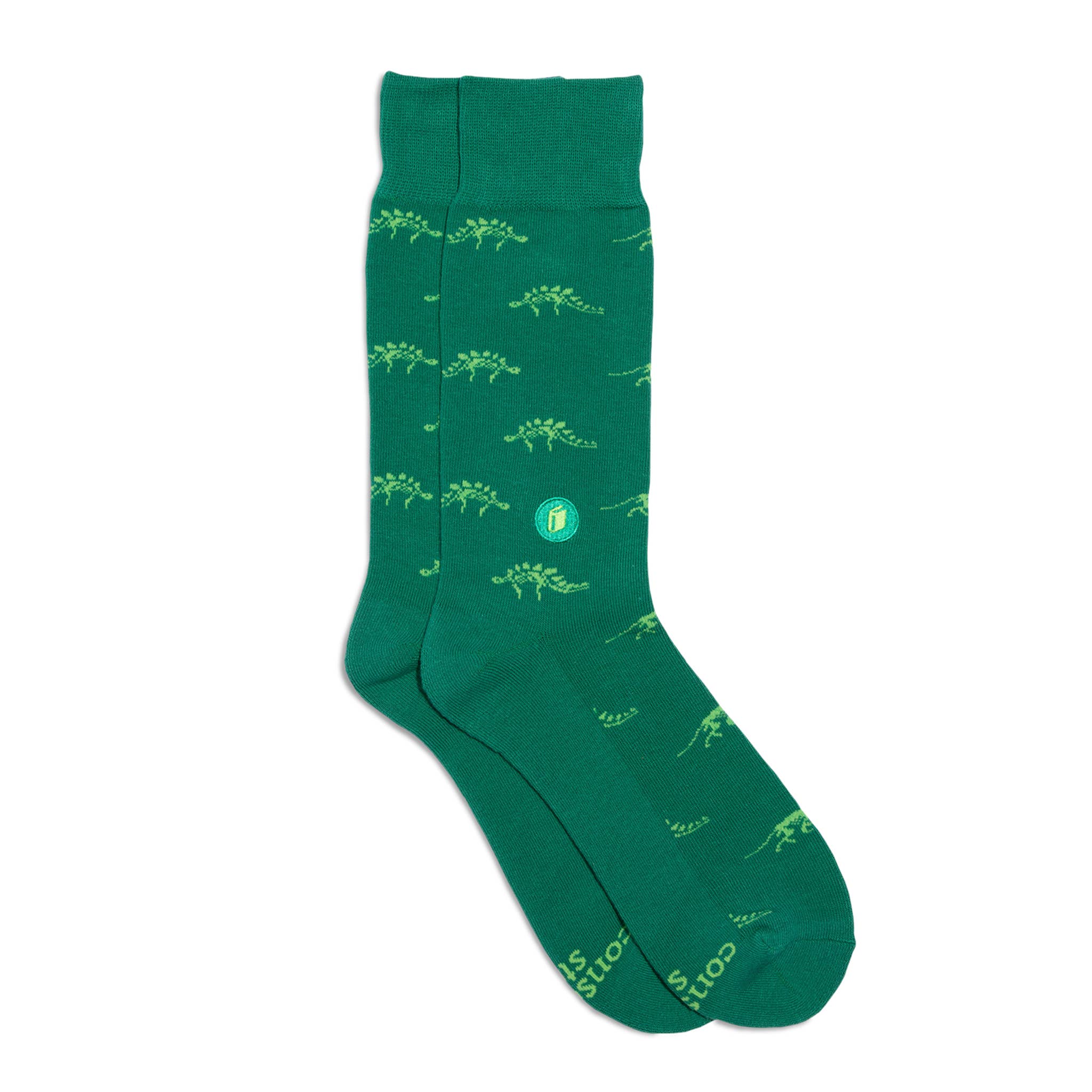 Green Dinosaur Socks That Donate Books - Fun & Comfortable Novelty Socks for Kids, Adults - Perfect for Reading, School & Charity Gifts