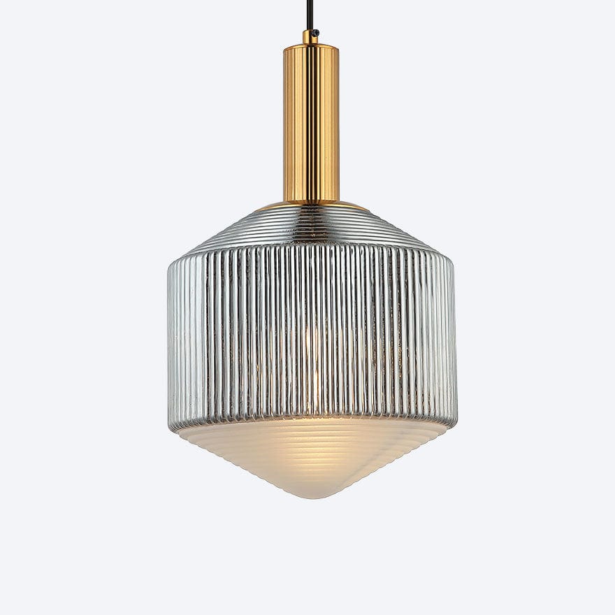 Camilla Glass Ribbed Pendant Light - Elegant Hanging Fixture for Dining Room, Kitchen Island & Bedroom Decor