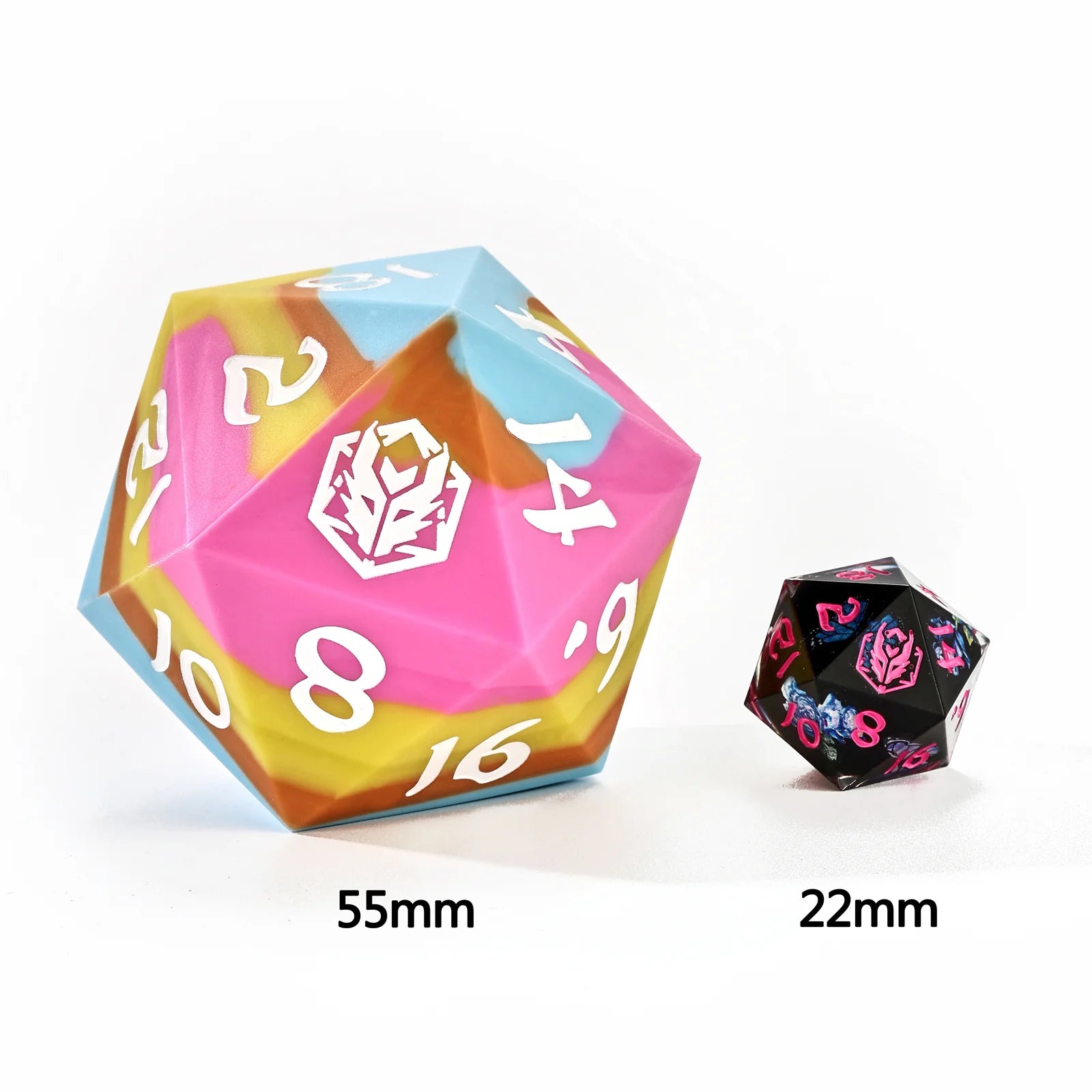 55mm Chonk Rubber Silicone D20 Dice Set - Radiant Whispers Color for Tabletop RPG, Dungeons & Dragons, MTG, Board Games & Collectibles - Perfect for Gamer Gifts & Dice Enthusiasts