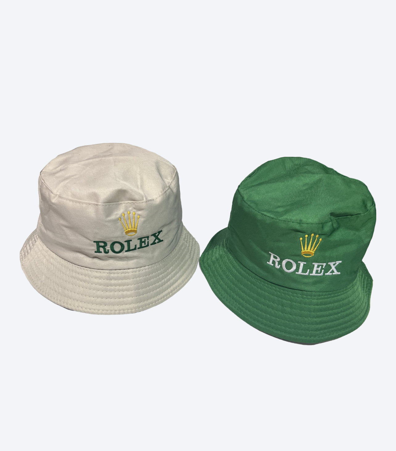 Stylish Rolex Bucket Hat in Beige & Green - Perfect for Outdoor Adventures & Summer Fashion
