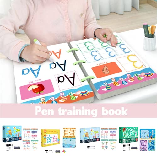 Magical Tracing Workbook for 3 Year Olds - Reusable Calligraphy Practice Book with 48 Pages | Toddler Learning Activities, Preschool Writing Tools & Educational Toys | Perfect for Home Schooling & Classroom Use