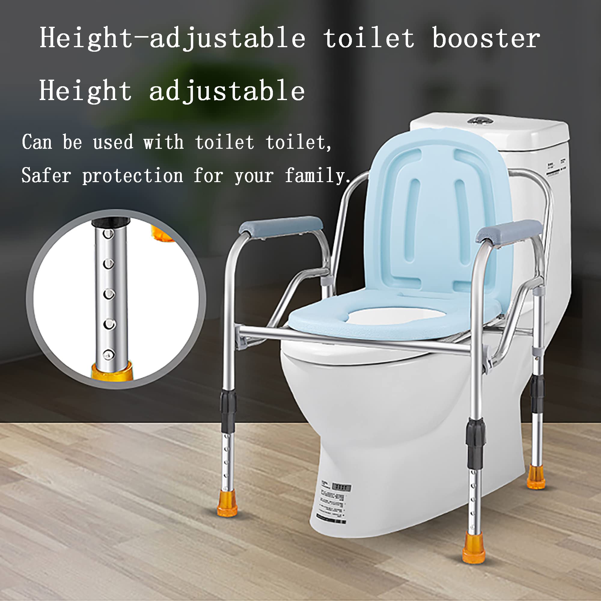 Portable Bedside Commode Chair for Adults - Adjustable Height Medical Toilet & Shower Chair for Elderly, Handicapped & Pregnant Women - Ideal for Home Care, Post-Surgery & Mobility Assistance