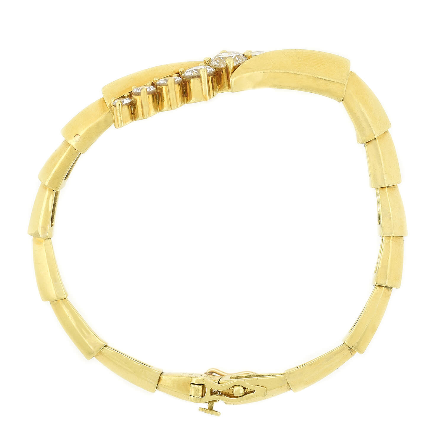 JOSE HESS Estate 18K Gold Diamond Articulated Link Bracelet 2.50 Carat Total Weight - Perfect for Weddings, Anniversaries & Special Occasions
