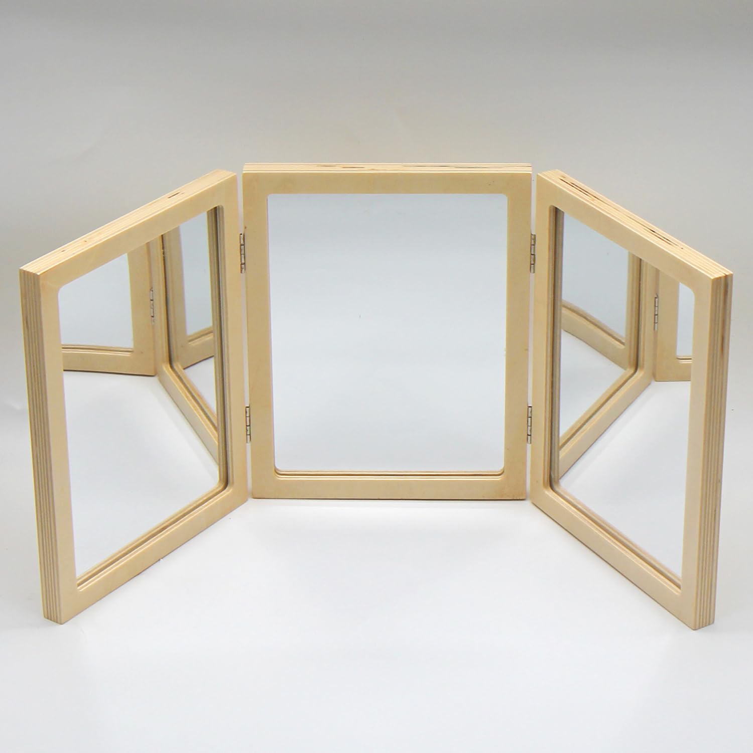 Montessori & Reggio Inspired 3-Panel Unbreakable Mirror for Kids - Classroom Science Activity, Self Portrait & Multi-Angle Observation - Perfect for Light Table Play & Early Childhood Education