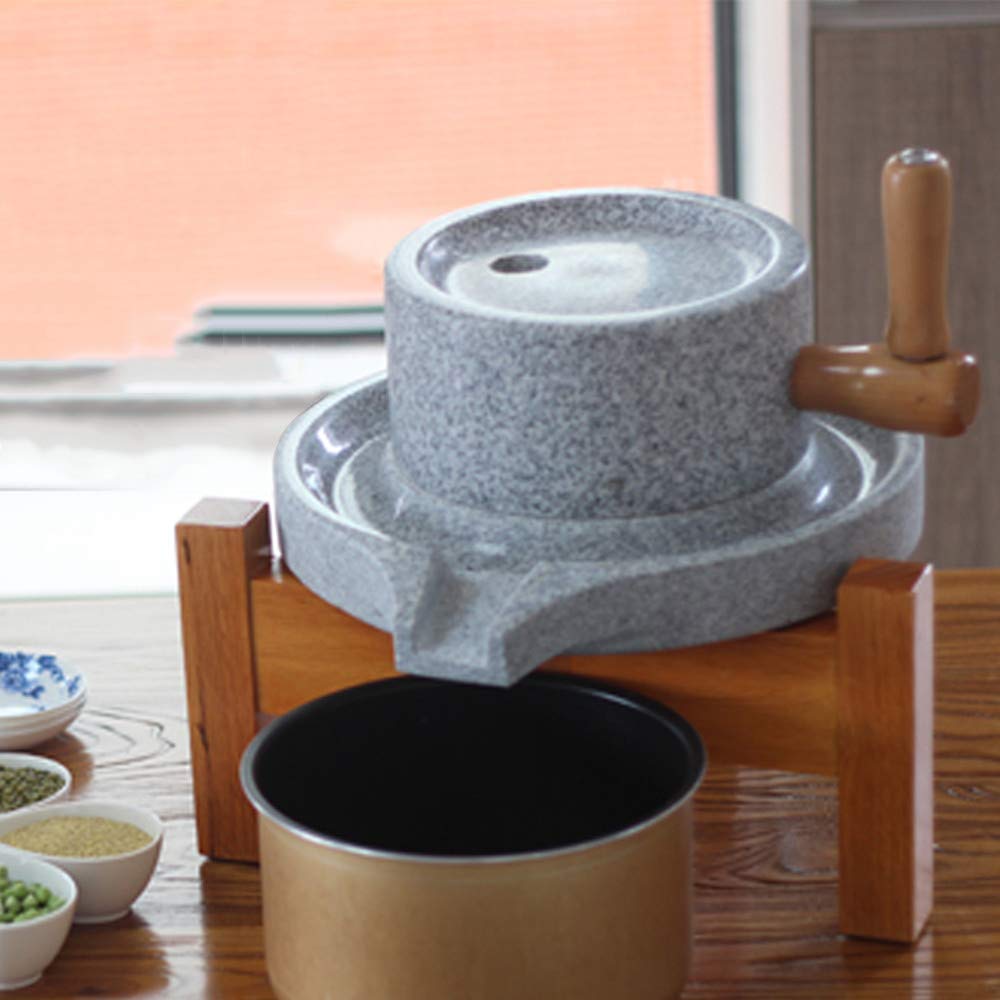 Premium Natural Granite Manual Grain Mill - Hand Crank Stone Grinder for Wheat, Rice & Spices (9.84x15.7in) - Perfect for Home Baking, Organic Flour Making & Traditional Cooking
