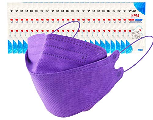 20 Pack Black KF94 Face Masks Individually Wrapped, 4-Layer Breathable Protection for Adults & Teens - Perfect for Travel, Work & Daily Commute