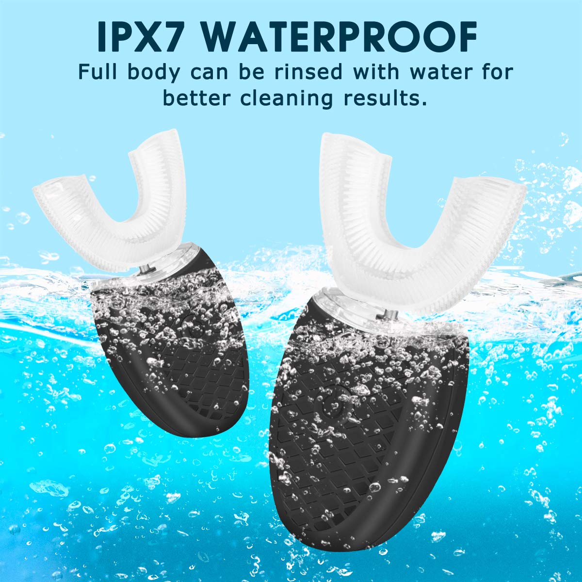 Ultrasonic Electric Toothbrush for Adults - U-Shaped Automatic Toothbrush with 360° Whole Mouth Cleaning, Teeth Whitening, Hands-Free & Rechargeable, IPX7 Waterproof - Perfect for Travel, Home & Office Use