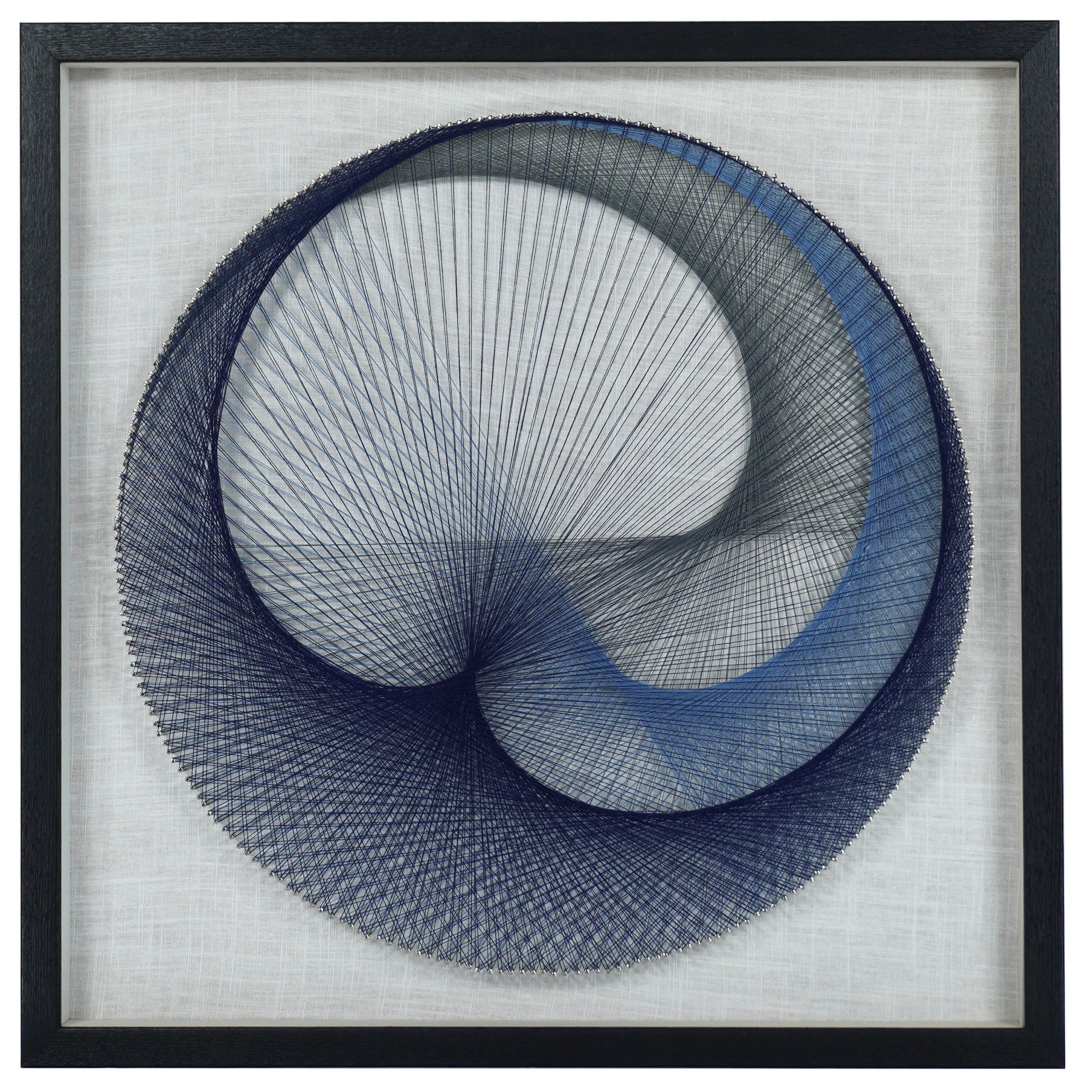 Abstract Blue String Art Shadow Box Wall Decor - Handmade Modern Home Decor for Living Room, Bedroom & Office - Unique Gift Idea for Housewarming & Birthday