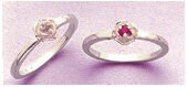 2mm Round Petite Flower Birthstone Ring - Solid Sterling Silver or 14K Gold - Size 4-7 - Pre-Notched Blank Ring Setting (1638750200/1438750200) - Perfect for Birthdays, Anniversaries & Personalized Jewelry Gifts