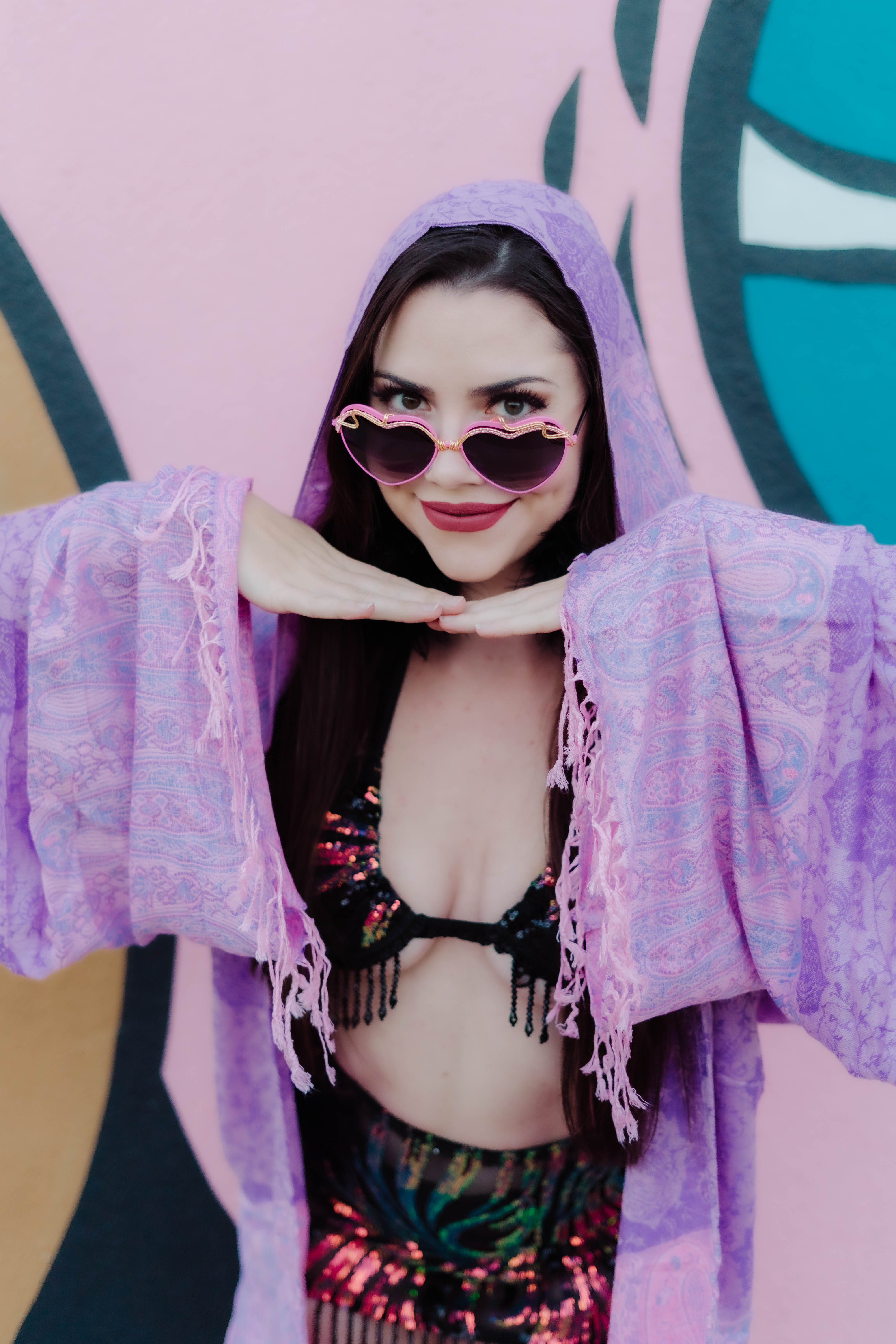 PASH ROBE Women's Soft Floral Paisley Kimono Robe - Lightweight Bathrobe for Spa, Lounge & Beach Cover-Up - Pink & Purple Boho Design
