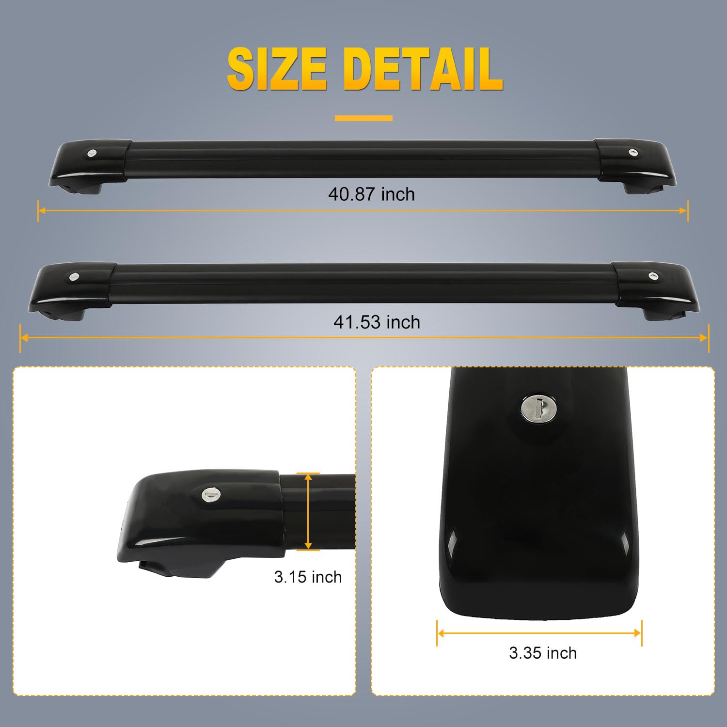 OCPTY Universal Roof Rack Cross Bars for Mercedes-Benz GLK250 (2013-2015) & GLK300 (2010-2012) - Heavy Duty Cargo Carrier for Luggage, Kayak, Canoe, Bike, Snowboard | Perfect for Road Trips & Outdoor Adventures