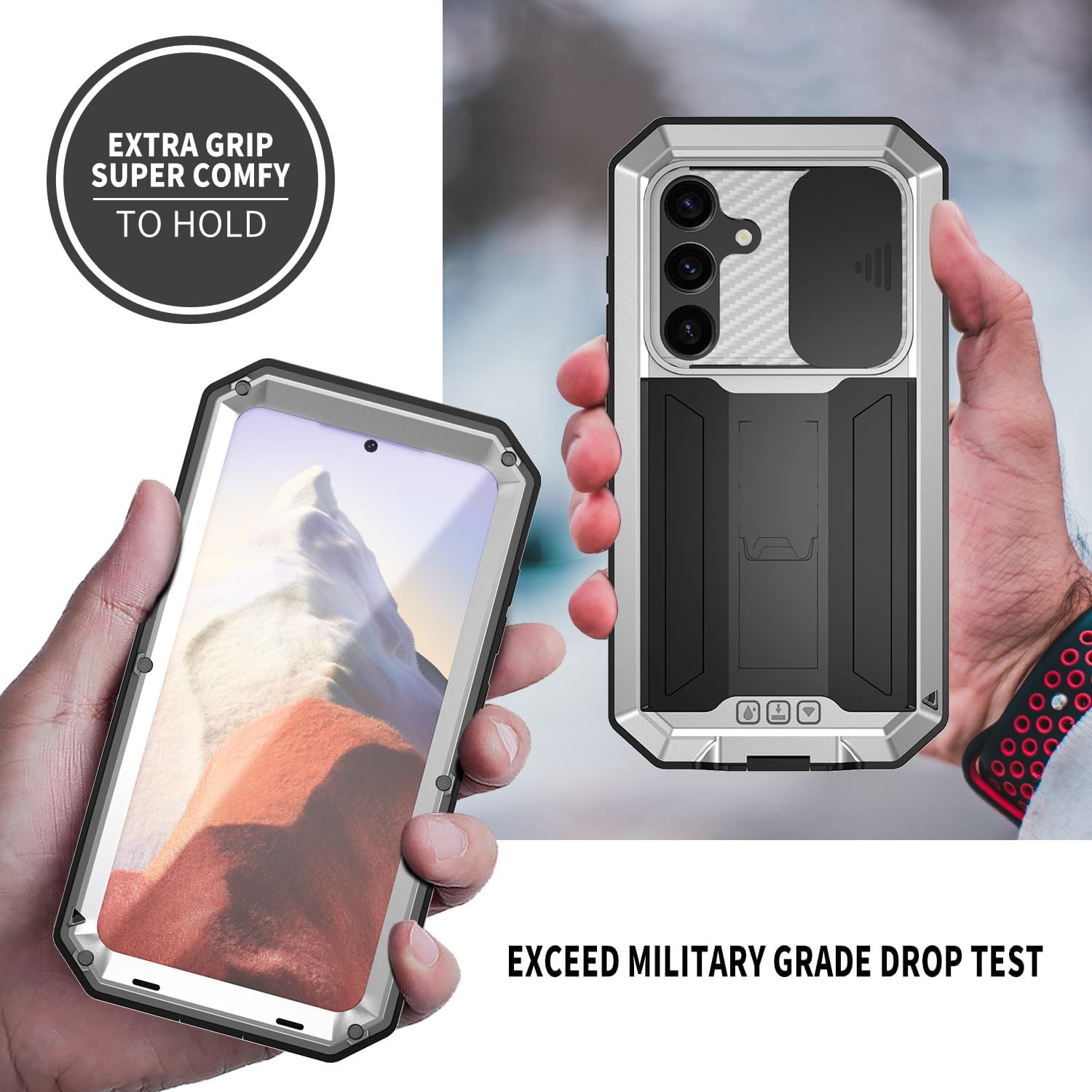 Samsung Galaxy S25 5G Shockproof Aluminum Metal Case - Rugged Protective Cover for Everyday Use, Outdoor Activities & Travel