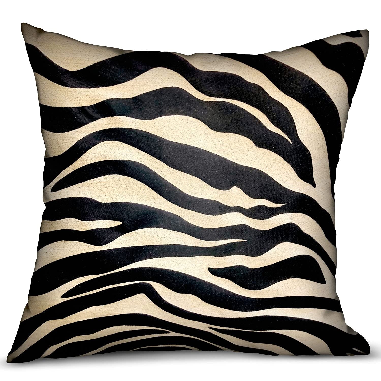 Luxury Black Zebra Print Throw Pillow - Soft Animal Motif Decorative Cushion for Sofa, Bed, Living Room & Home Decor