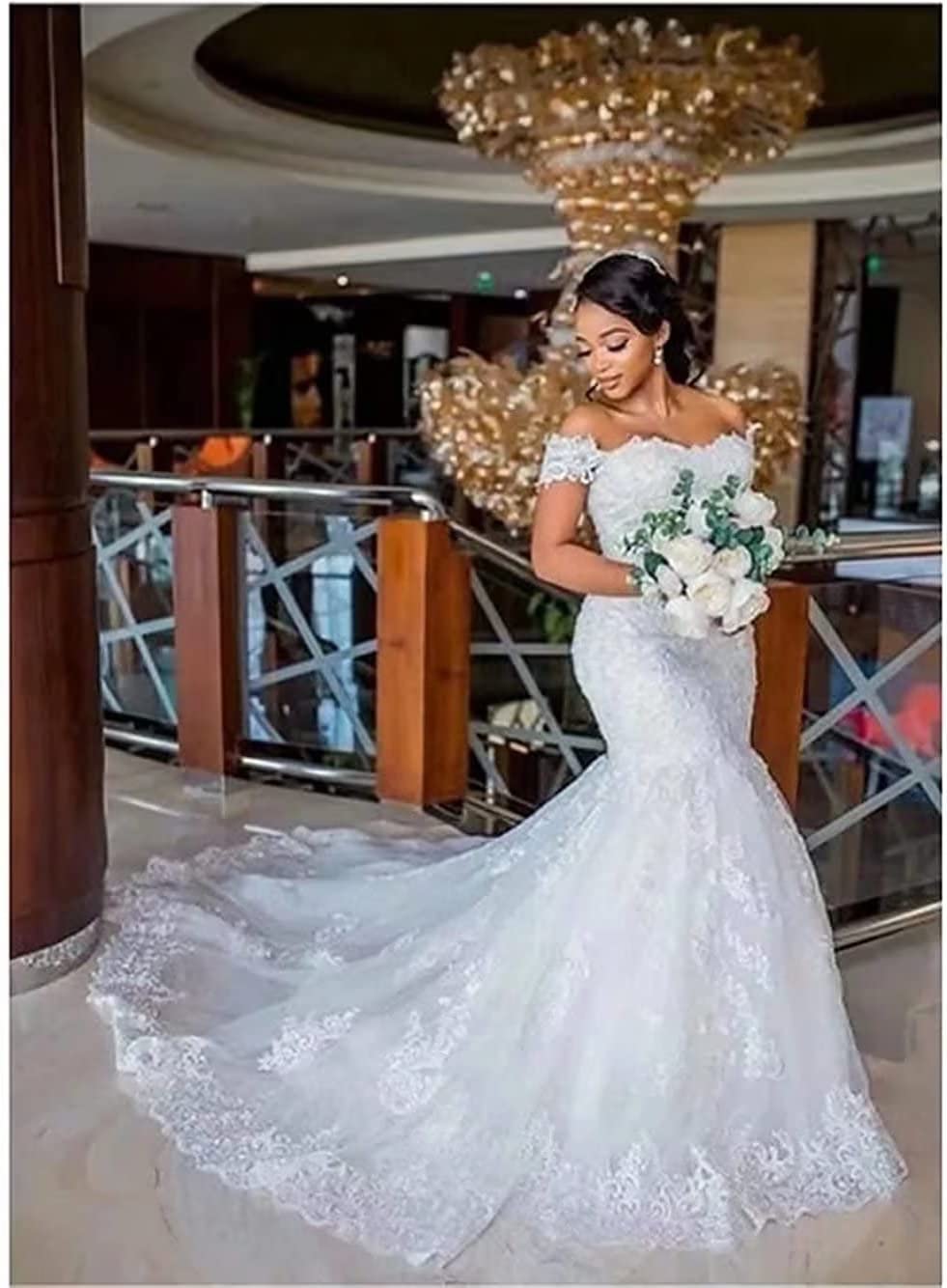 **2023 Off-The-Shoulder Mermaid Beach Wedding Dresses for Bride – Elegant Bridal Gowns for Women – Perfect for Beach, Destination & Summer Weddings**
