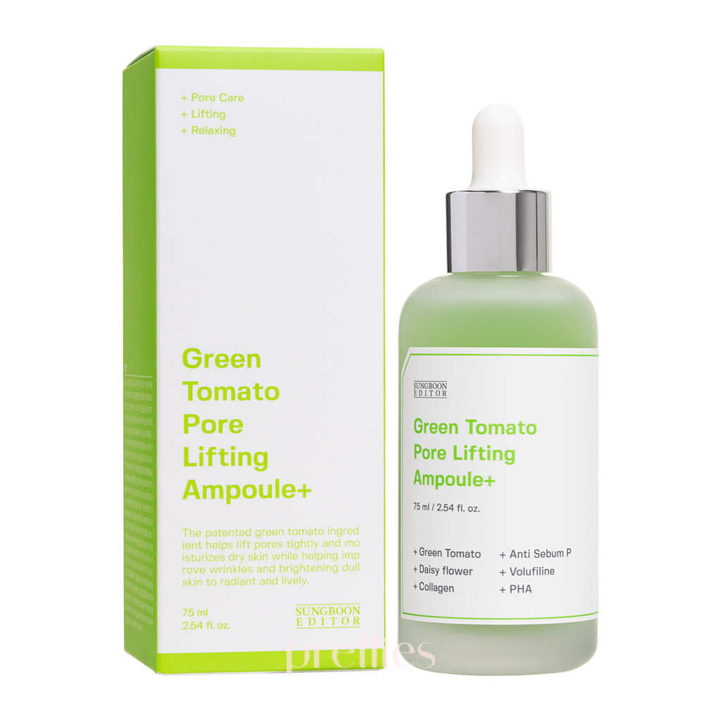 Sungboon Editor Green Tomato Pore Lifting Ampoule 75ml - Brightening & Tightening Serum for Glowing Skin | Perfect for Daily Skincare & Night Routine