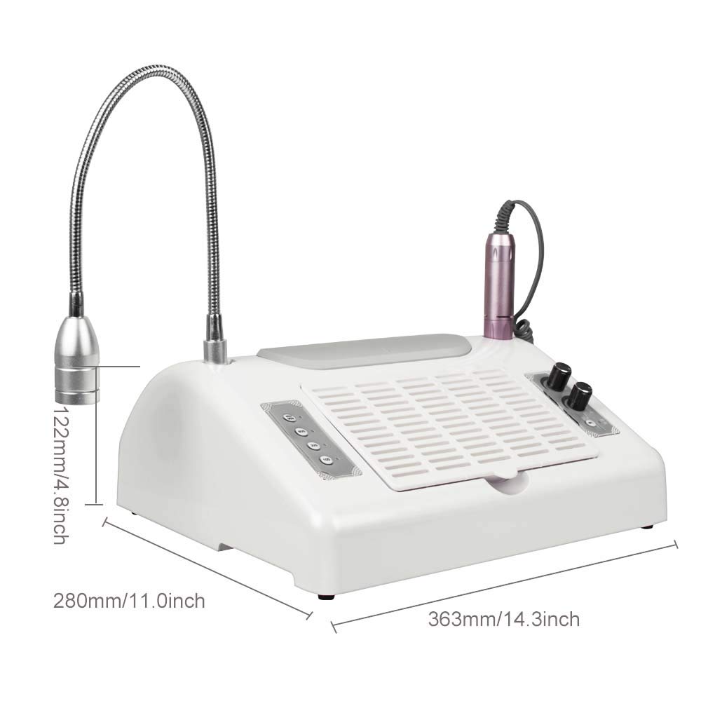 Lolicute 5-in-1 Electric Nail Drill Machine with 30000RPM & Vacuum Dust Collector - Professional Nail File Kit for Salon & Home Manicure Pedicure | Perfect for Nail Art, Acrylics & Gel Extensions (Fast US Shipping)