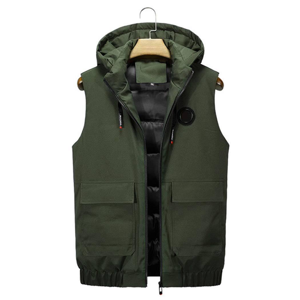 Men's Fashion Sleeveless Hooded Jacket - Thick Cotton Warm Vest for Winter | Casual Streetwear, Layering Outfit, Outdoor Activities