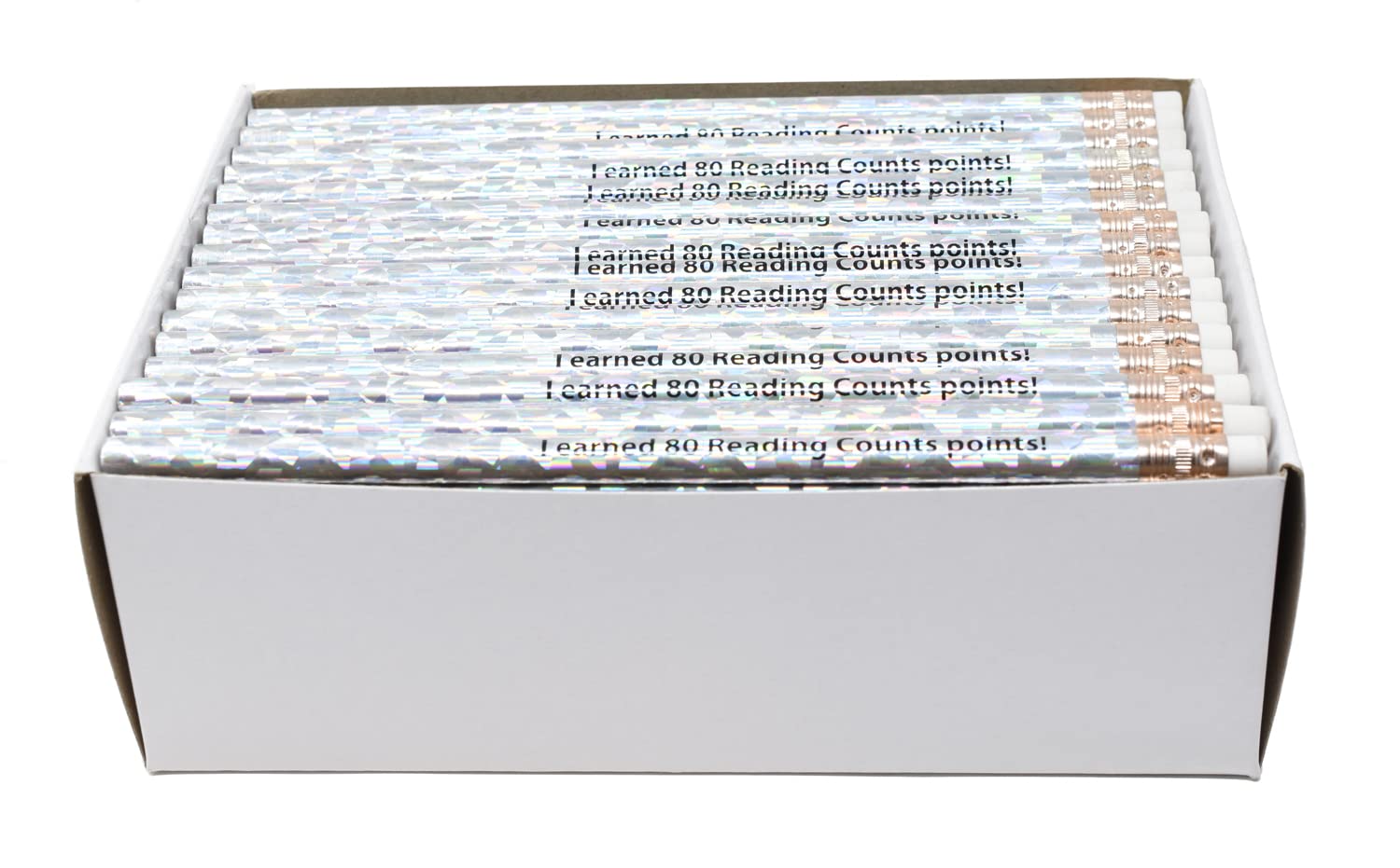 Custom Imprinted Glitz Round Promotional Pencils - 500 Silver Pencils per Box - Perfect for Corporate Gifts, School Events & Branding Promotions