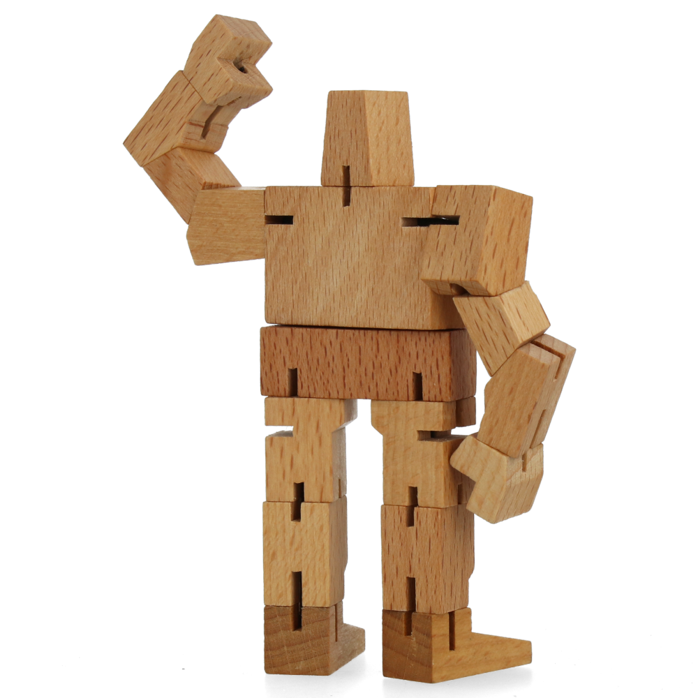 Cubebot Micro Guthrie Natural Wooden Puzzle Toy - Perfect for Kids, Adults, and Office Desk Decor | STEM Educational Gift & Stress Relief Fidget Toy
