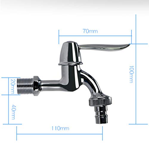 Single Handle Wall Mounted Kitchen Sink Faucet - Brass Cold Water Bathroom Bathtub Tap with Chrome Finish - Perfect for Washing Machine, Garden & Patio Use