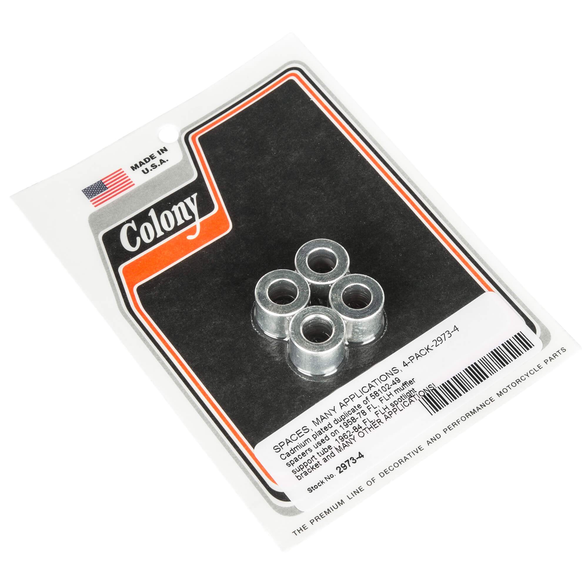 Harley Davidson OEM 58102-49 4 Pack Wheel Spacers CAD Plated - Compatible with Harley Motorcycles for Enhanced Stability & Performance