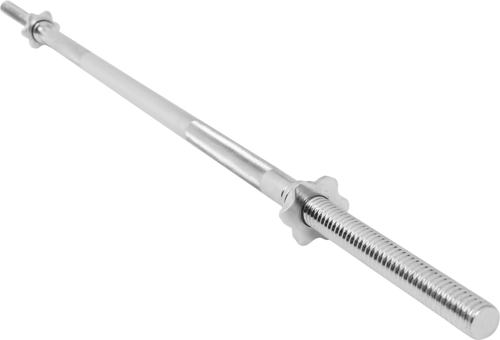 GORILLA SPORTS® 4ft & 5ft Olympic Barbell Bar - Chrome Silver Weightlifting Bar with Non-Slip Grip & Spinlock/Spring Collars for 1' Weight Plates - Strength Training, Powerlifting, Squats, Deadlifts - Perfect for Home Gym & CrossFit Workouts
